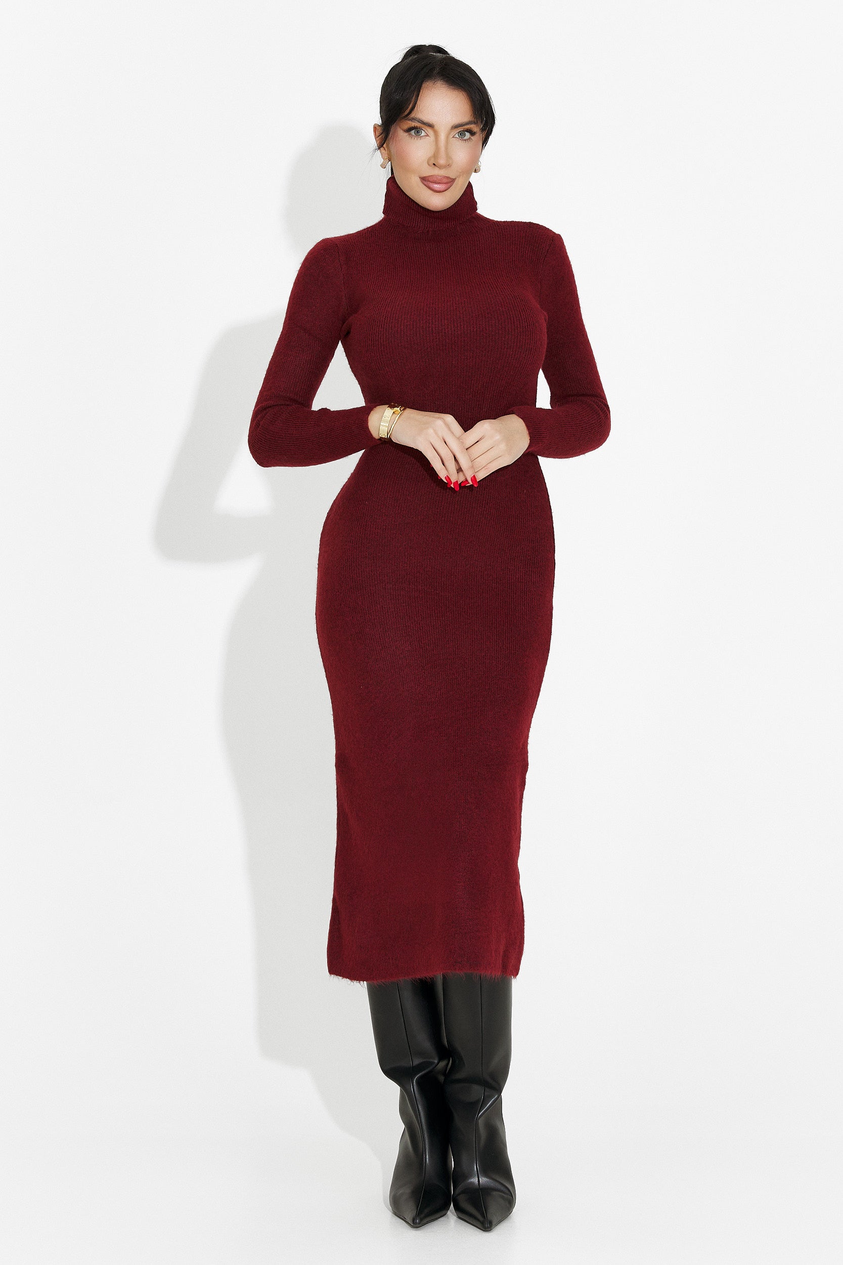 Women's midi dress burgundy Patrisia Bogas