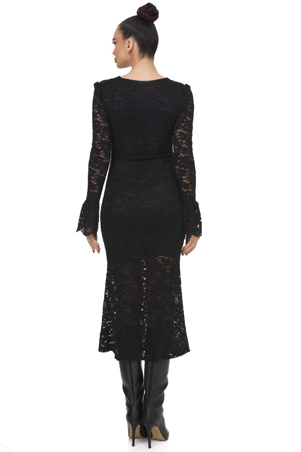 Rochie dama midi eleganta neagra Delisy Bogas