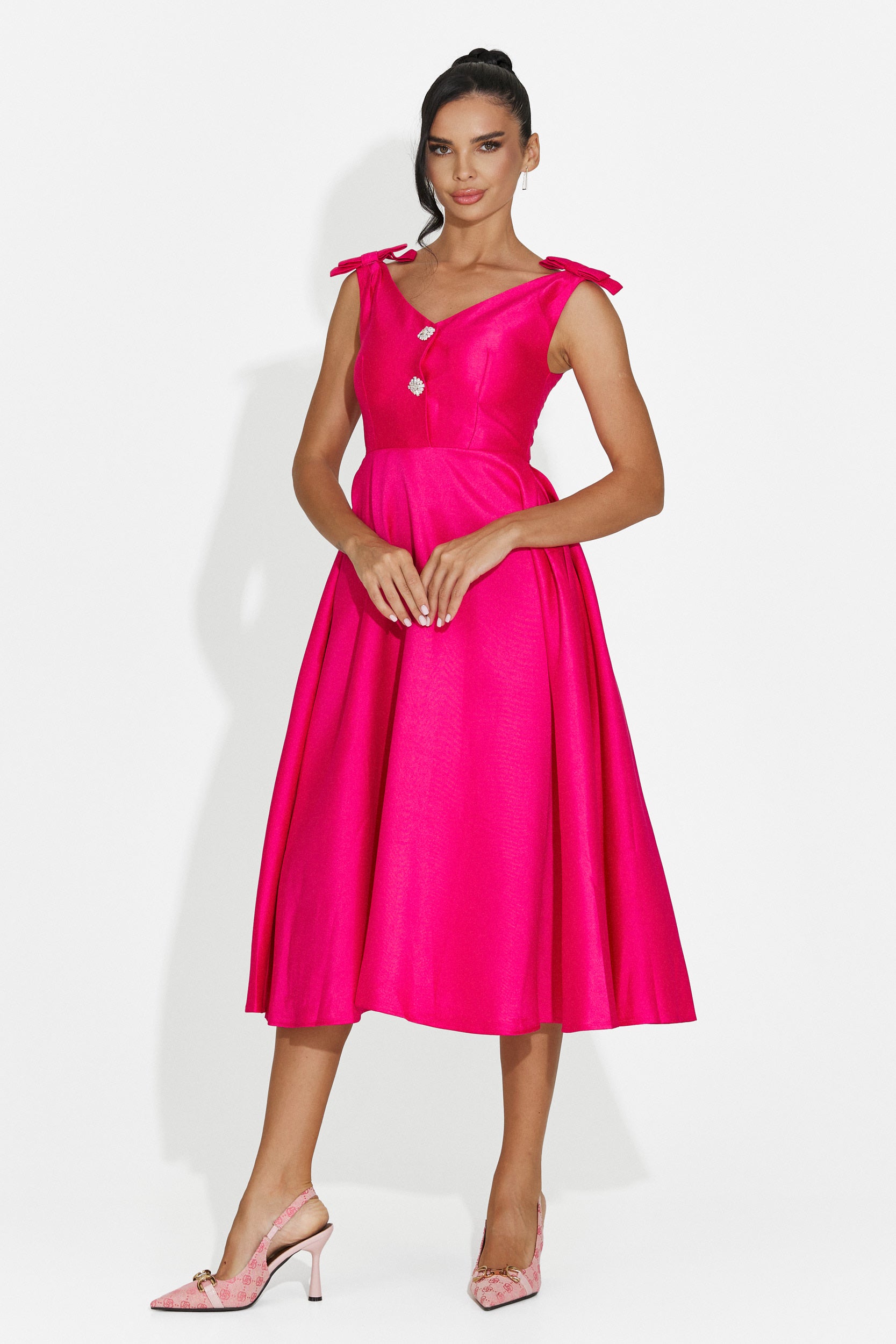 Rochie dama midi fucsia Ayanda Bogas