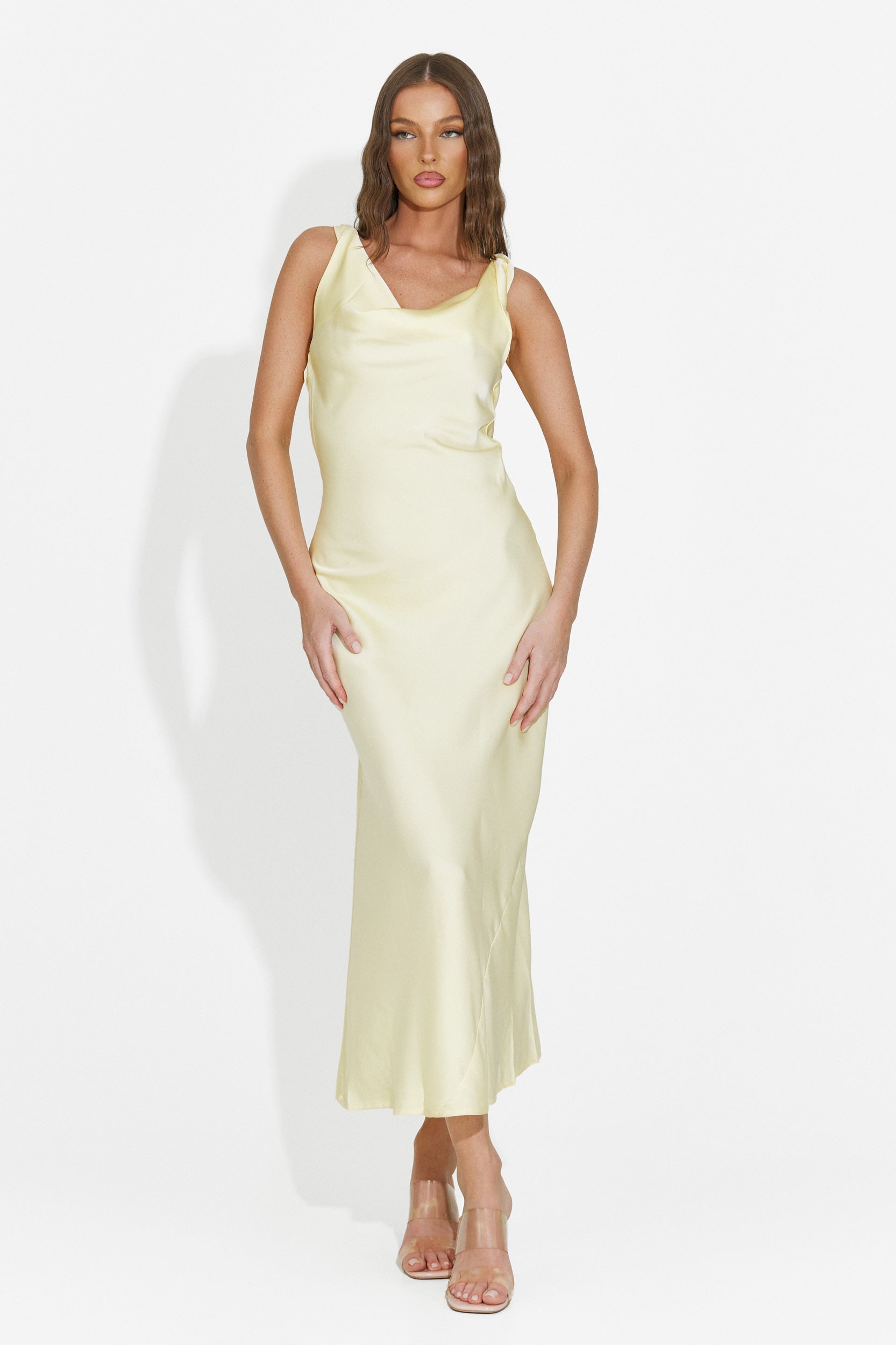 Rochie dama midi galbena Aliria Bogas