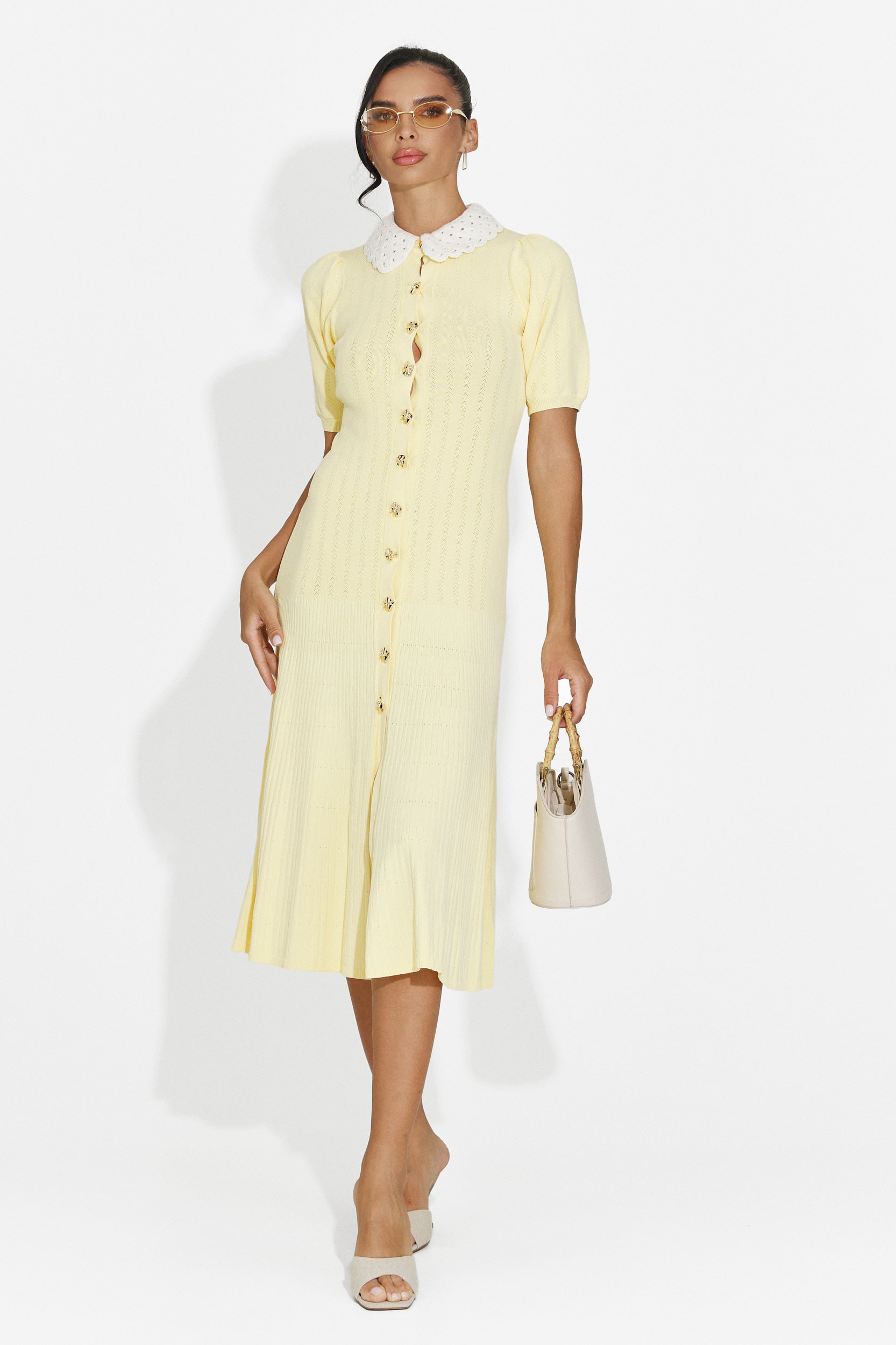 Rochie dama midi galbena Ernesta Bogas