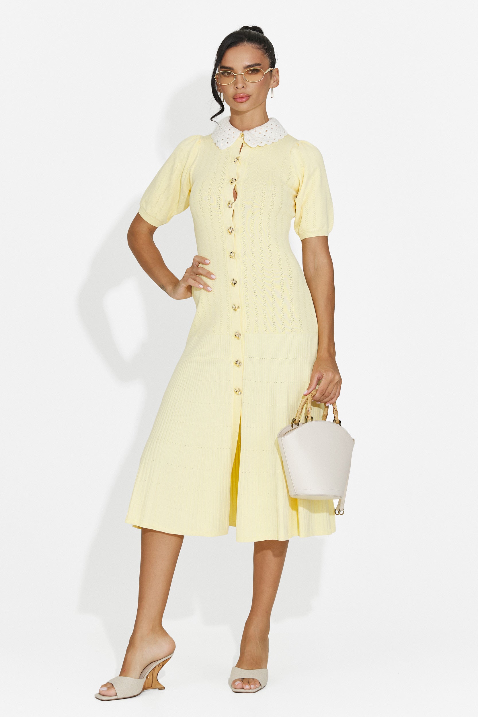 Rochie dama midi galbena Ernesta Bogas