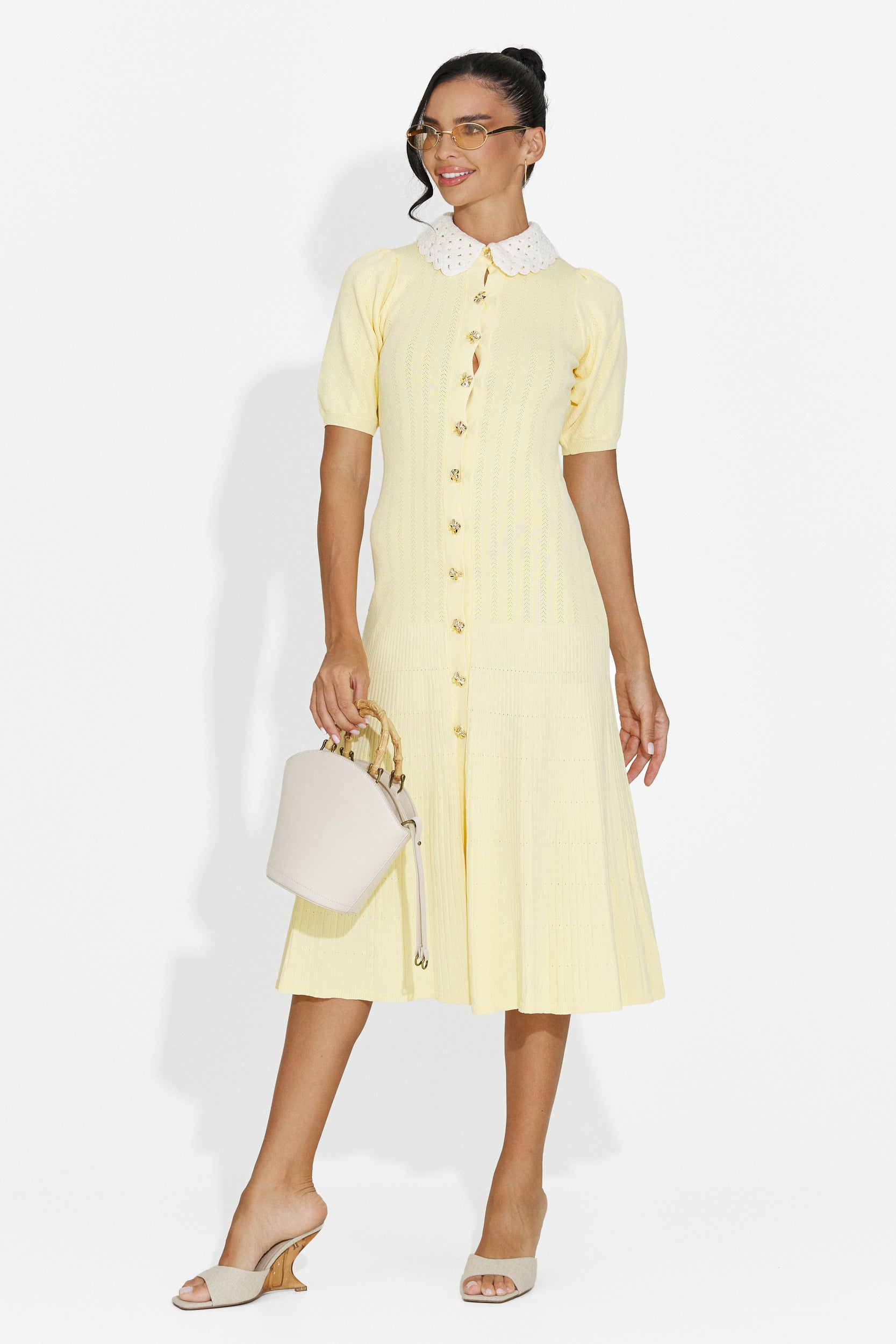 Rochie dama midi galbena Ernesta Bogas
