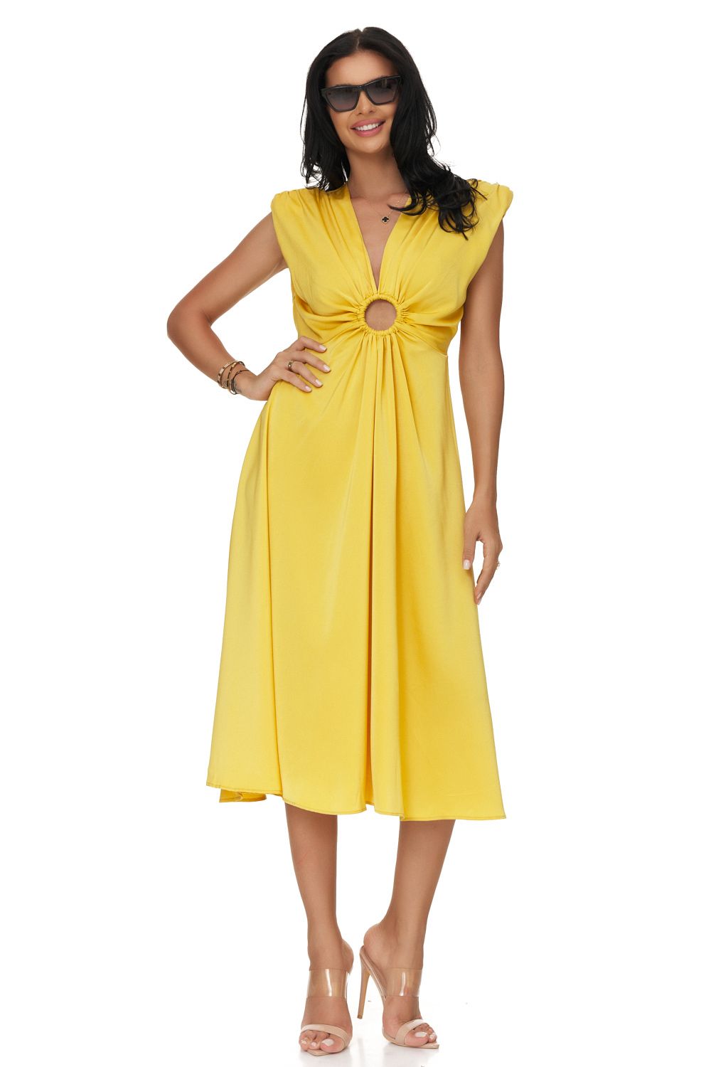 Rochie dama midi galbena Jemylis Bogas