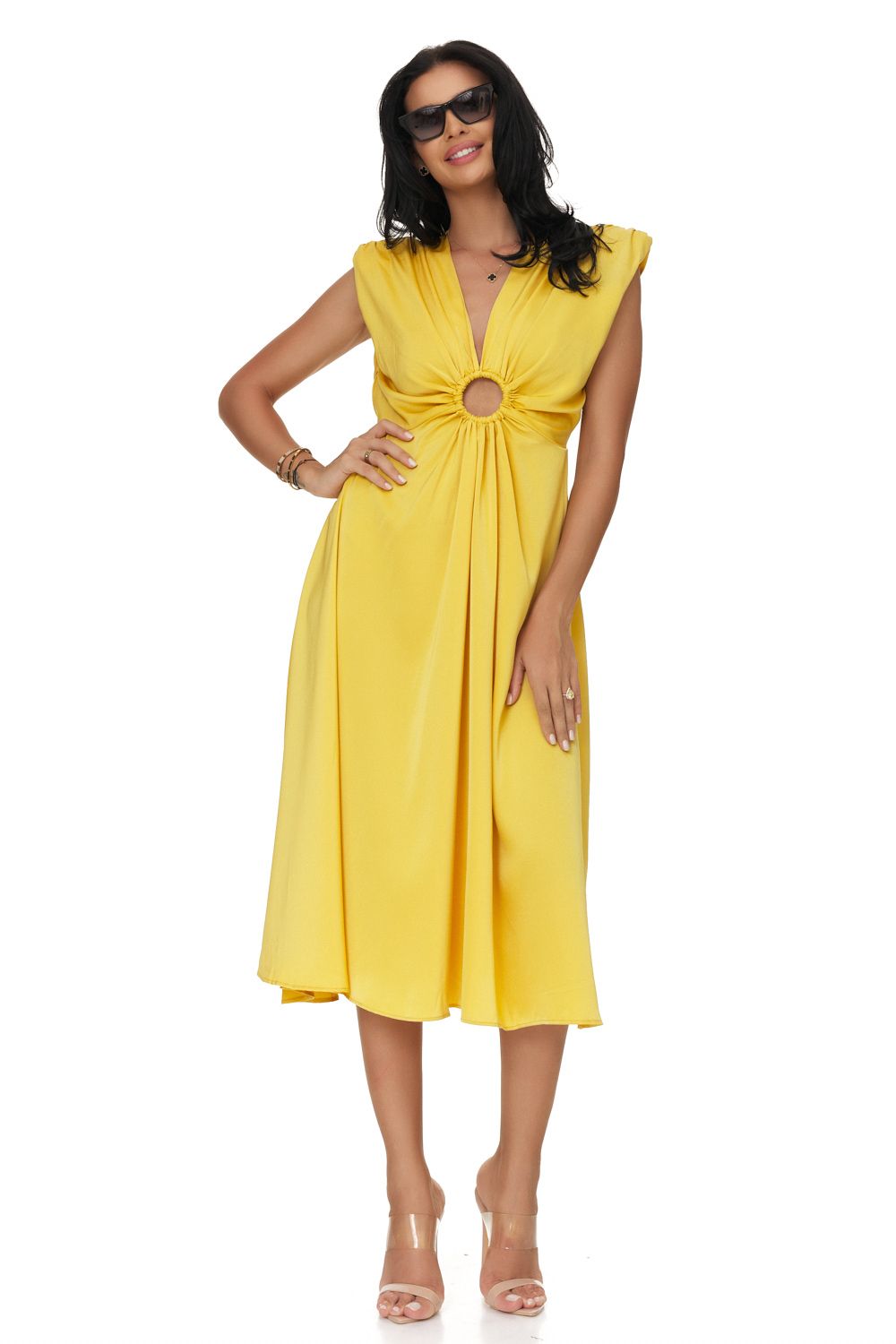 Rochie dama midi galbena Jemylis Bogas