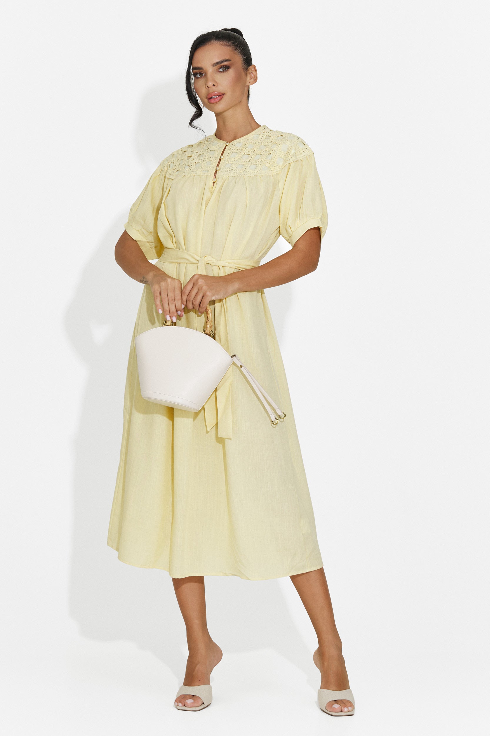 Rochie dama midi galbena Olema Bogas