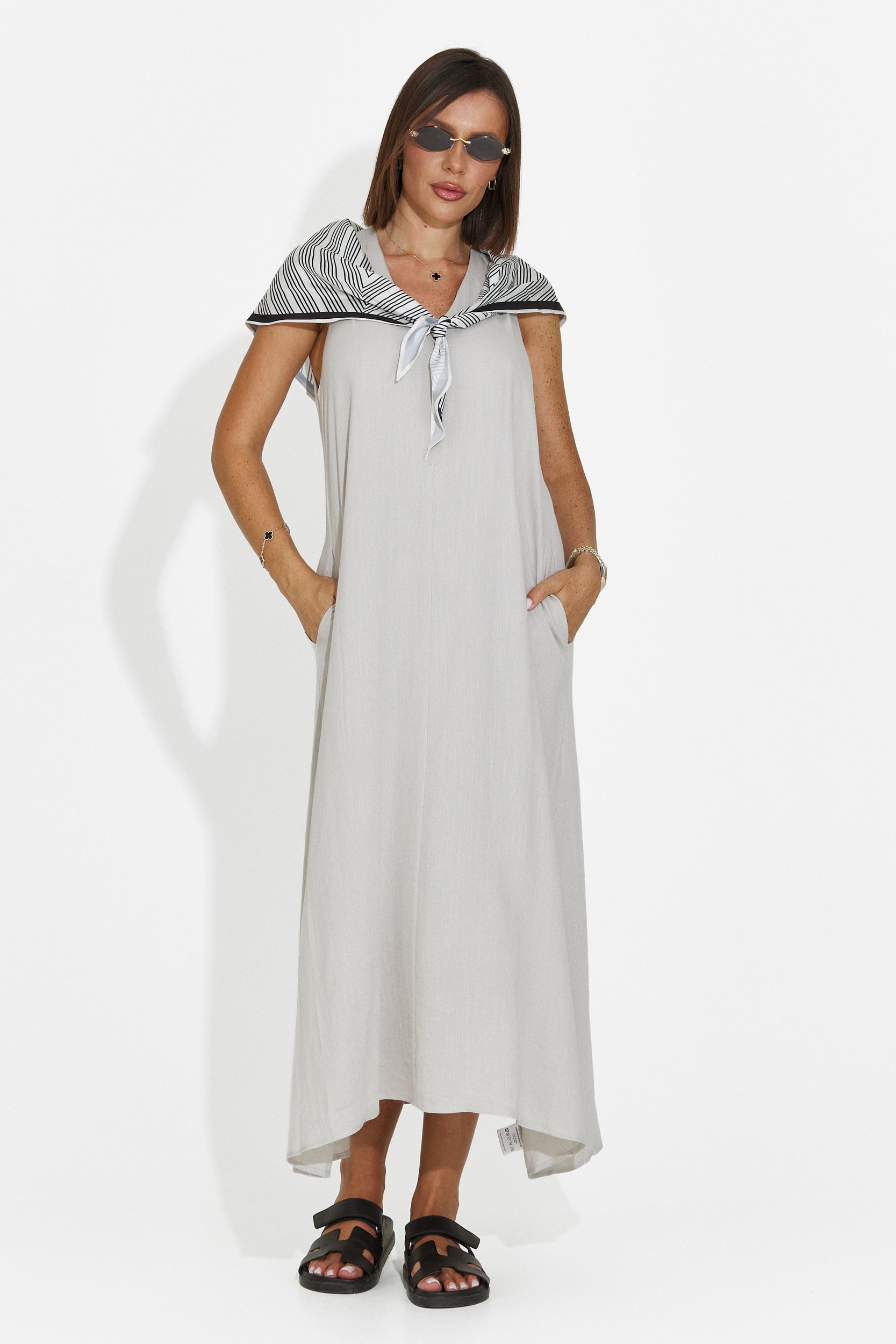 Rochie dama midi gri Alievia Bogas