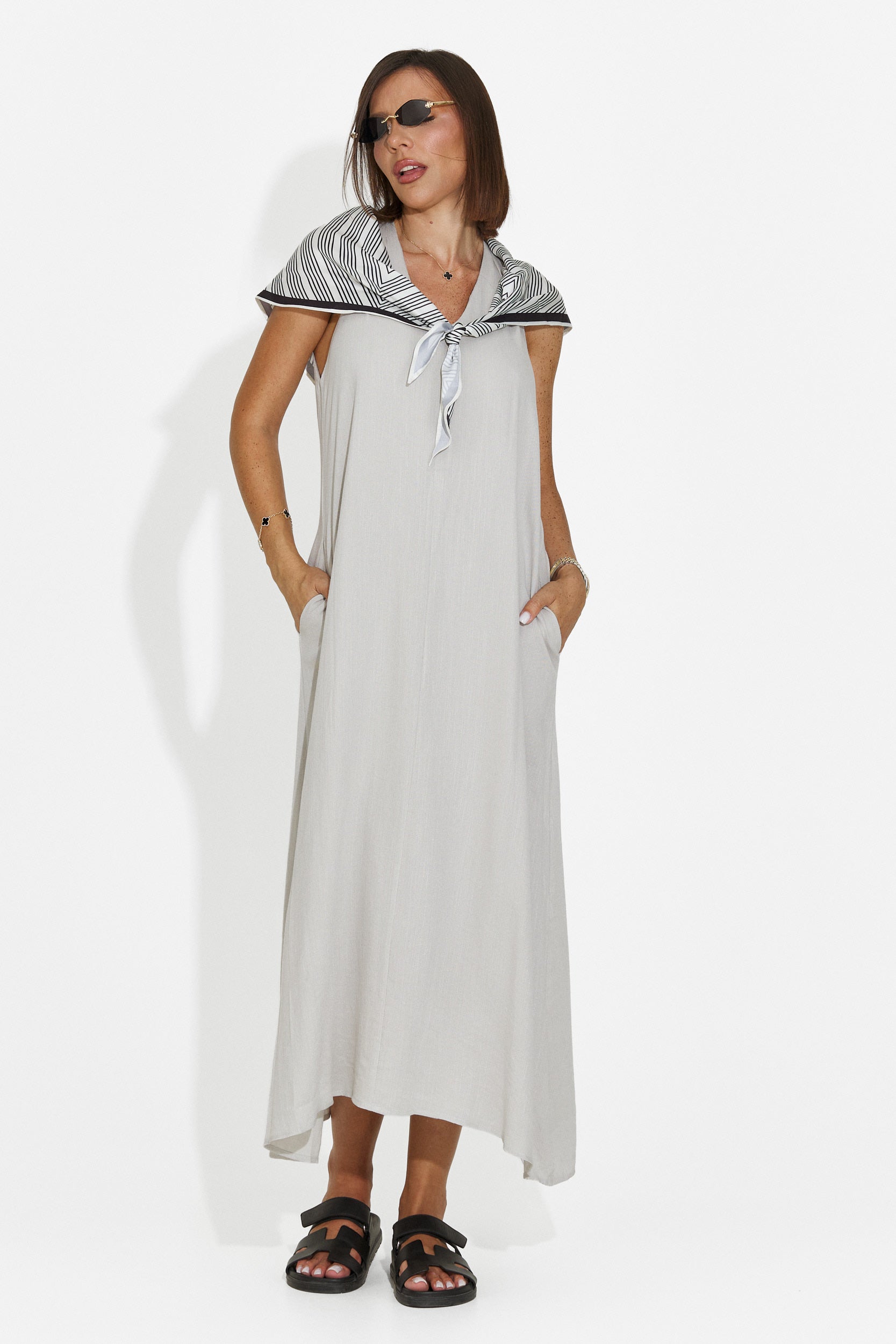 Rochie dama midi gri Alievia Bogas