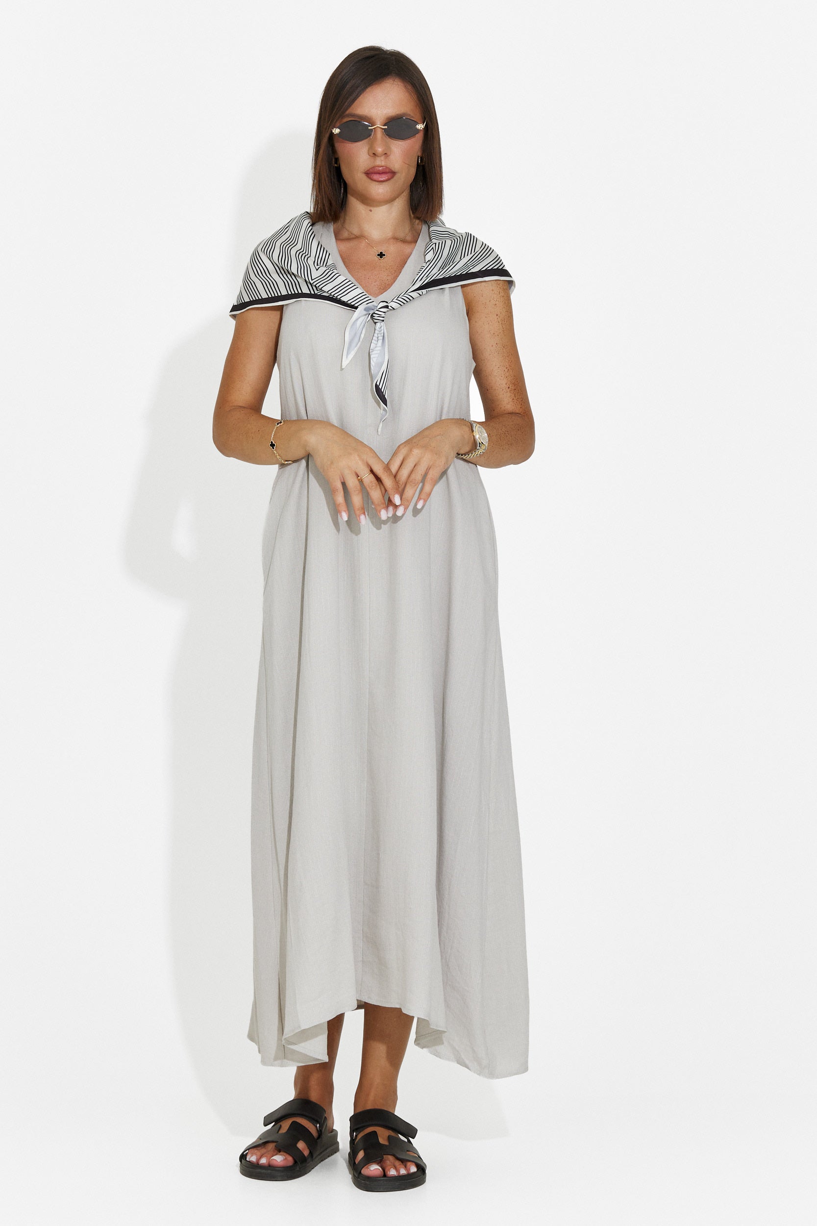 Rochie dama midi gri Alievia Bogas
