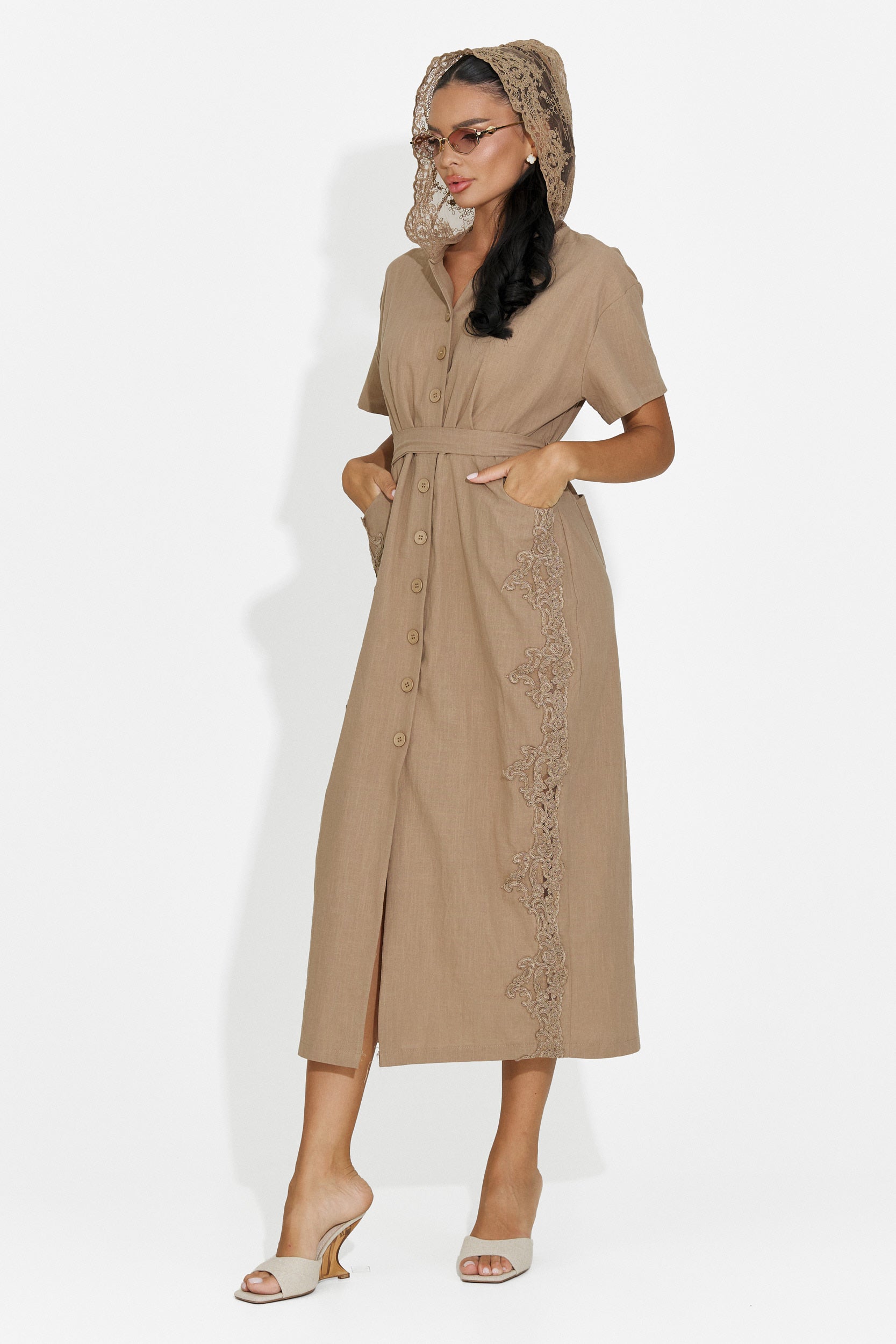 Rochie dama midi maro Aneira Bogas