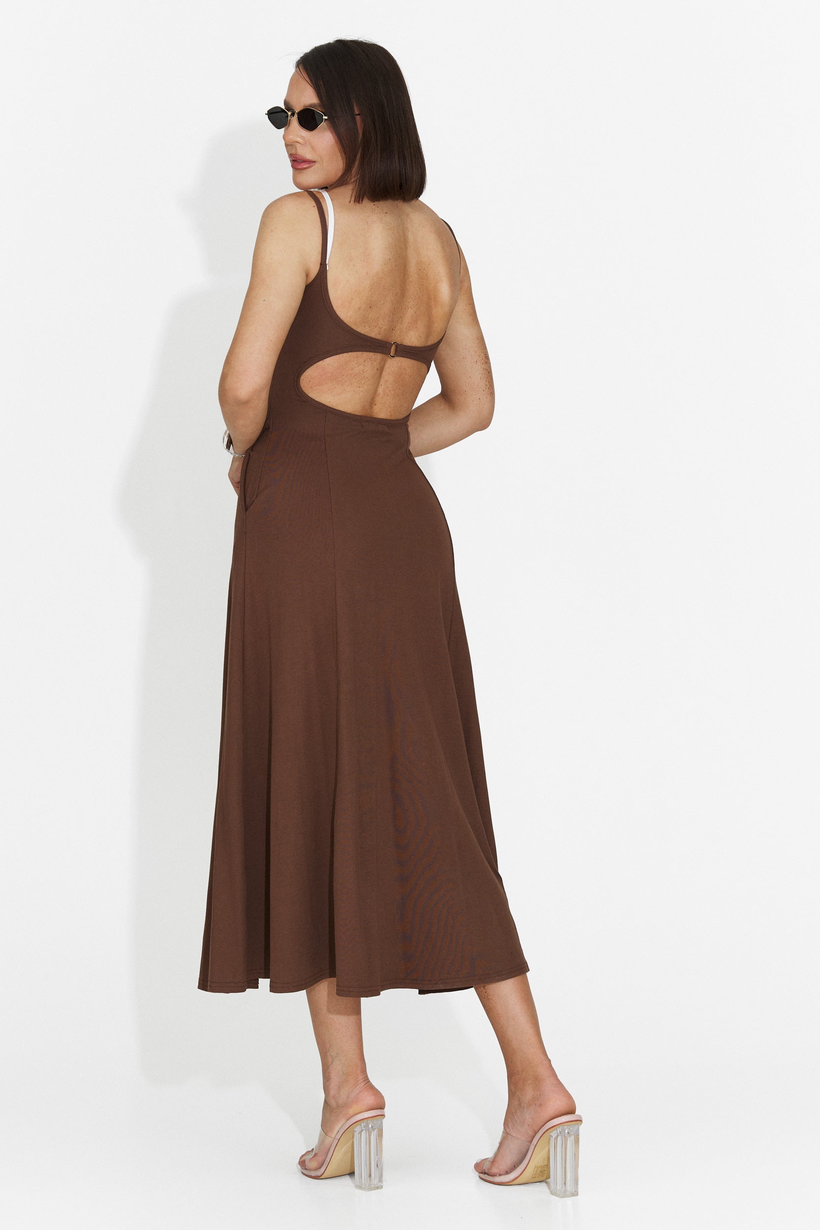Rochie dama midi maro Anuria Bogas
