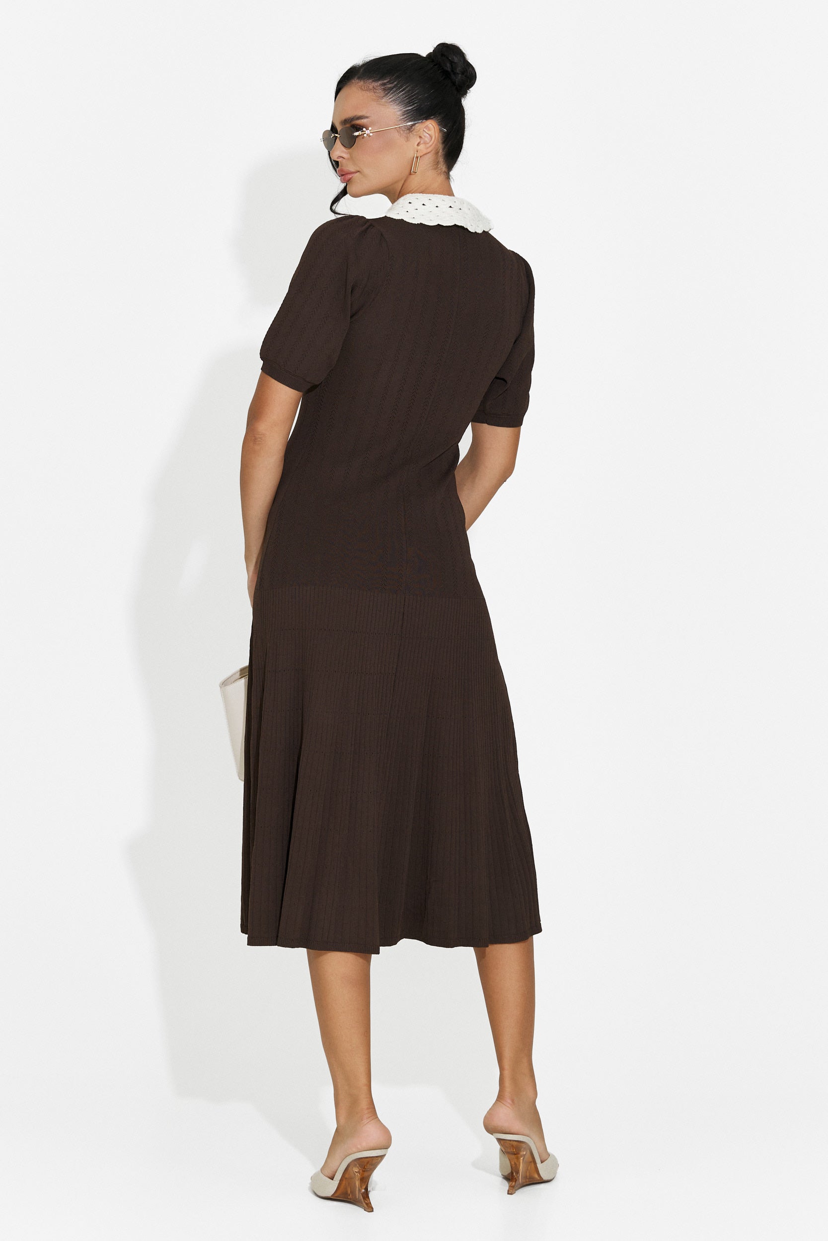 Rochie dama midi maro Ernesta Bogas