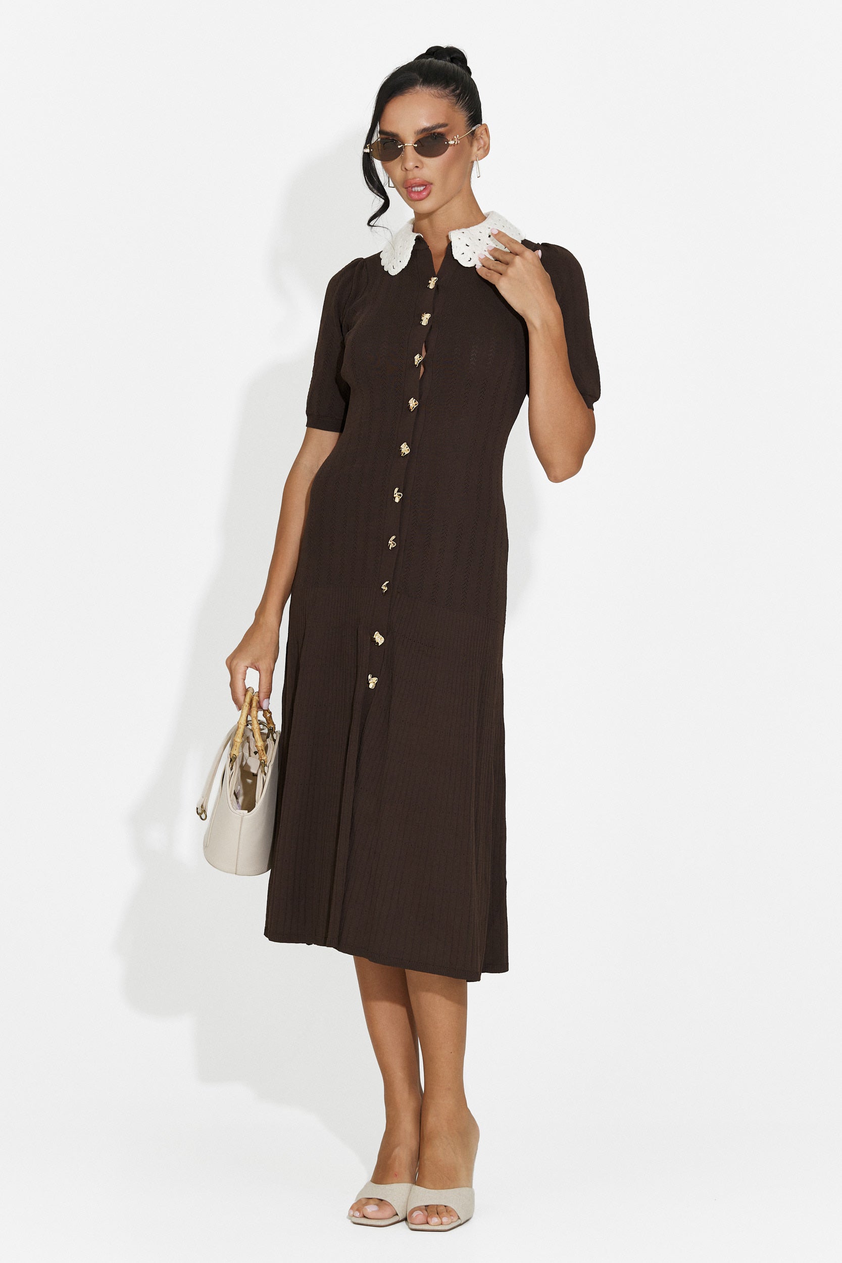 Rochie dama midi maro Ernesta Bogas