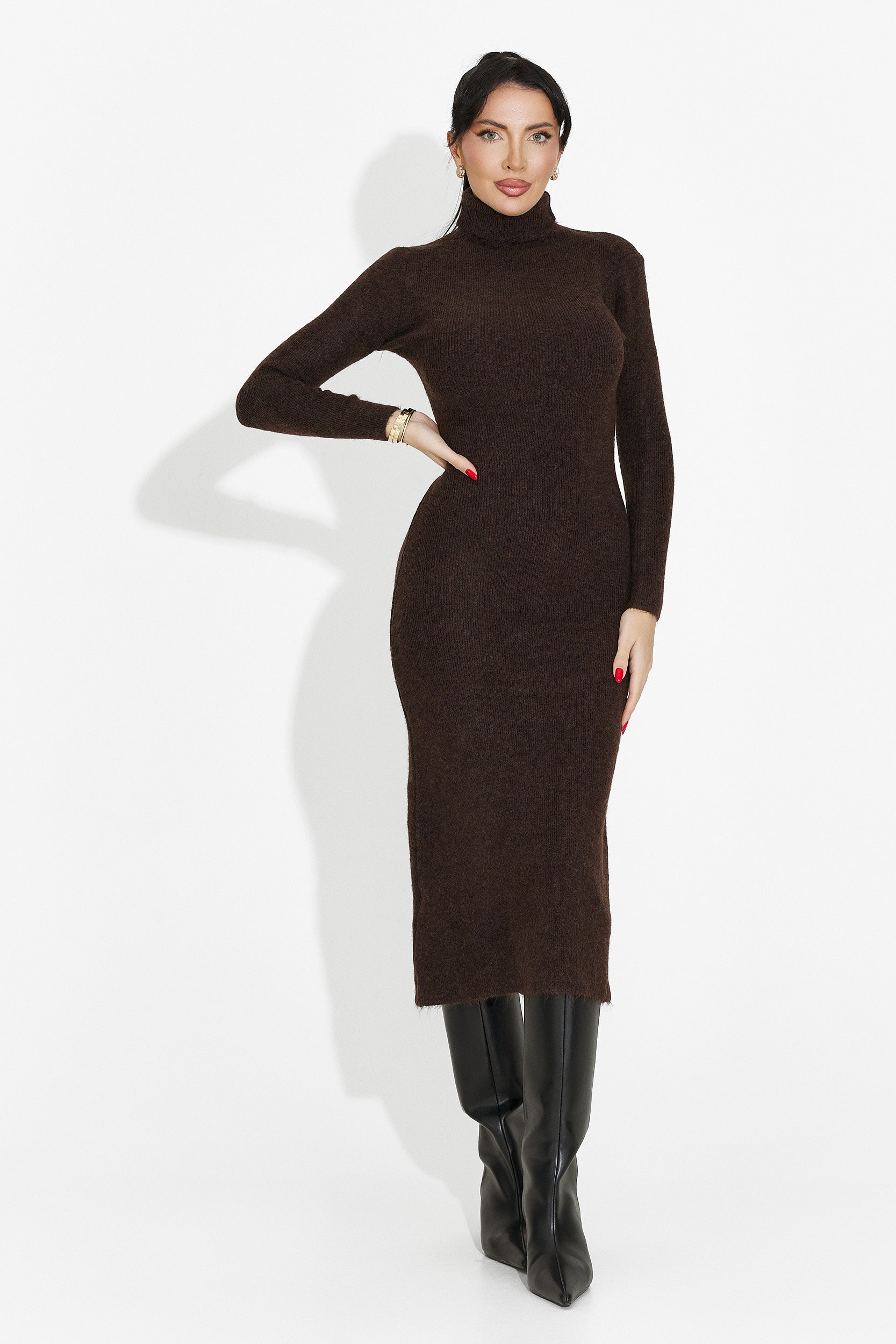 Women's midi brown dress Patrisia Bogas