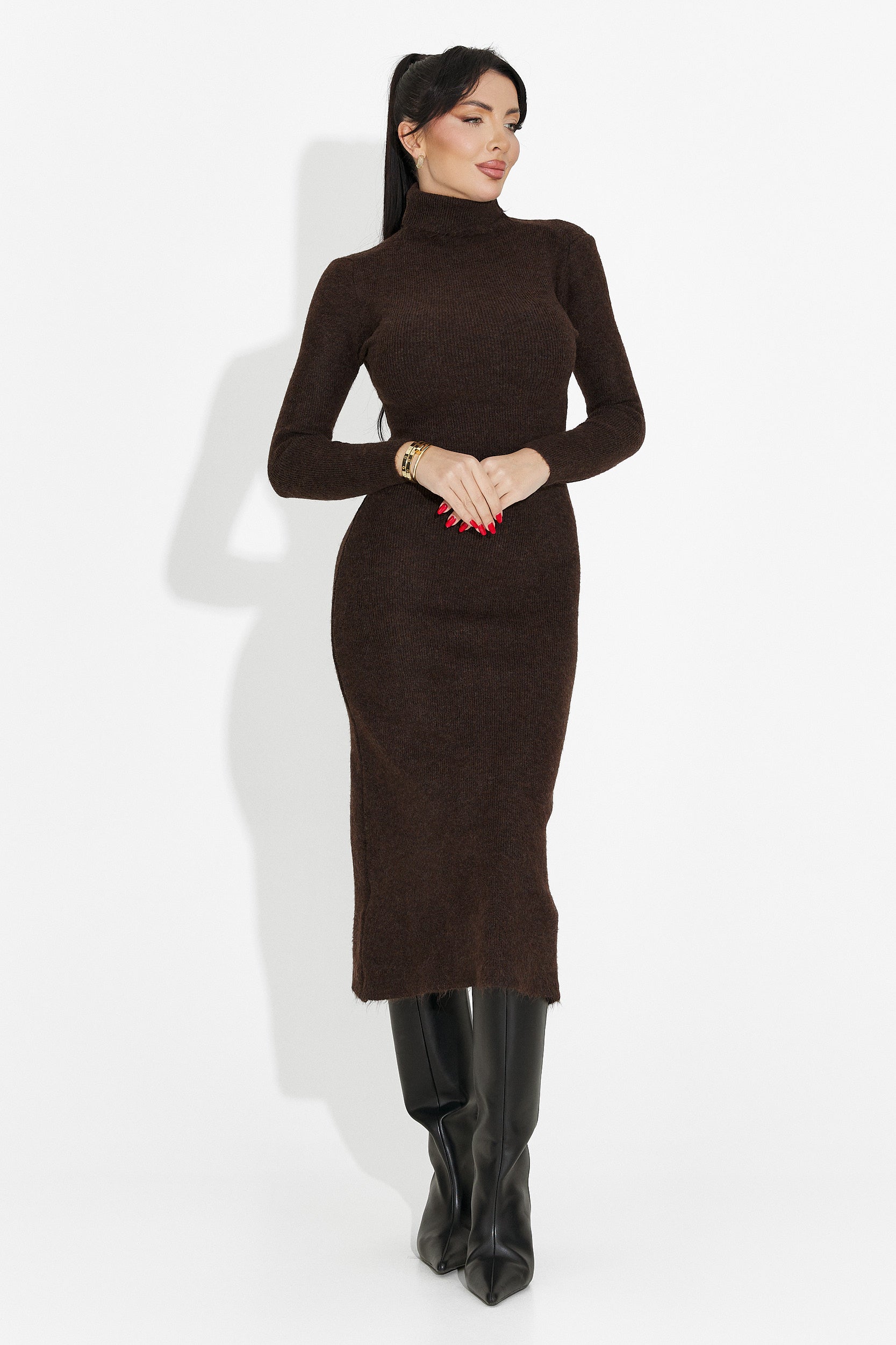 Women's midi brown dress Patrisia Bogas