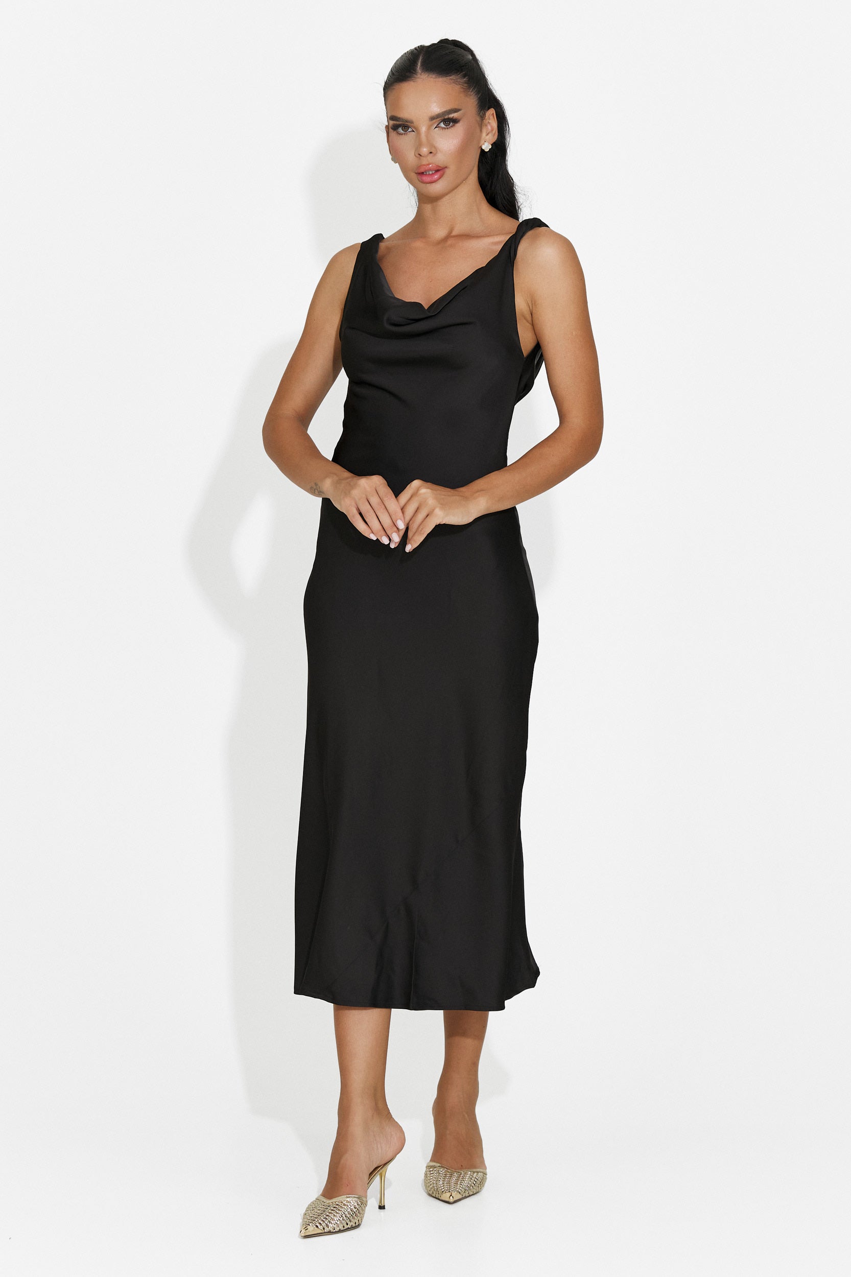Rochie dama midi neagra Aliria Bogas
