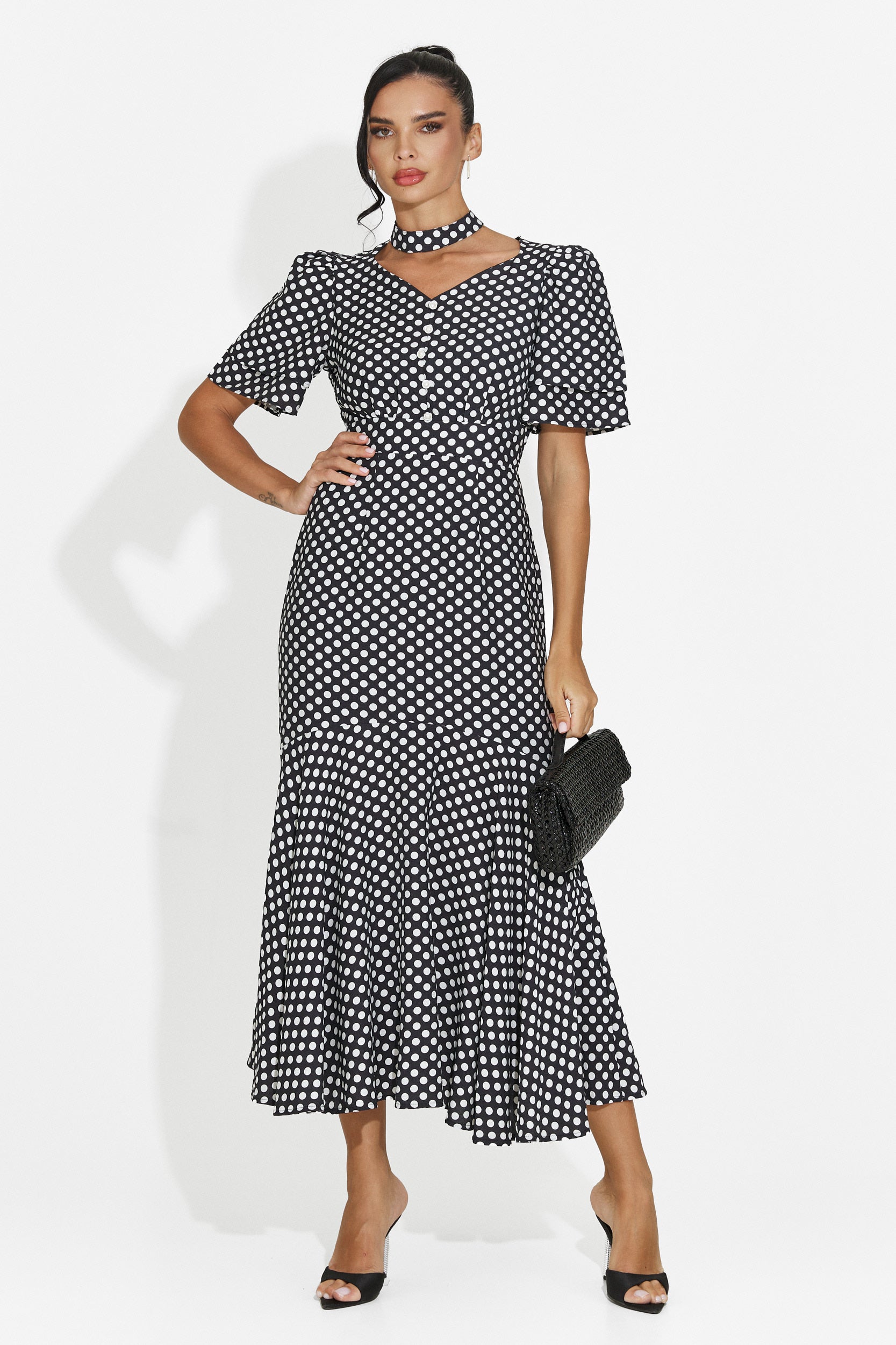 Rochie dama midi neagra Antoneia Bogas