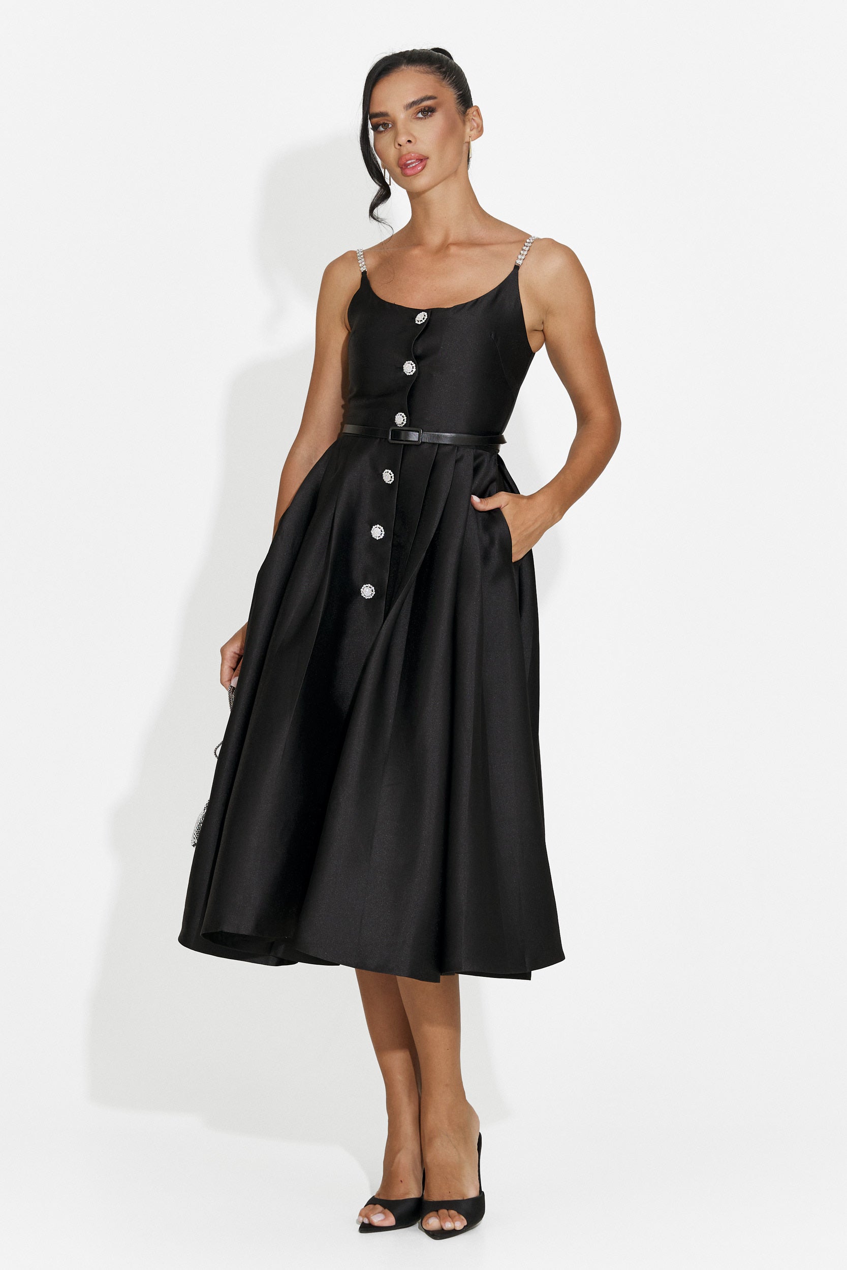 Rochie dama midi neagra Florinela Bogas