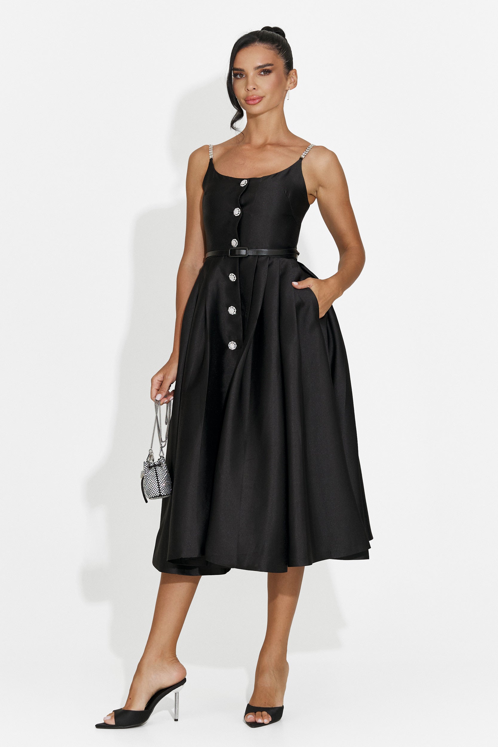 Rochie dama midi neagra Florinela Bogas