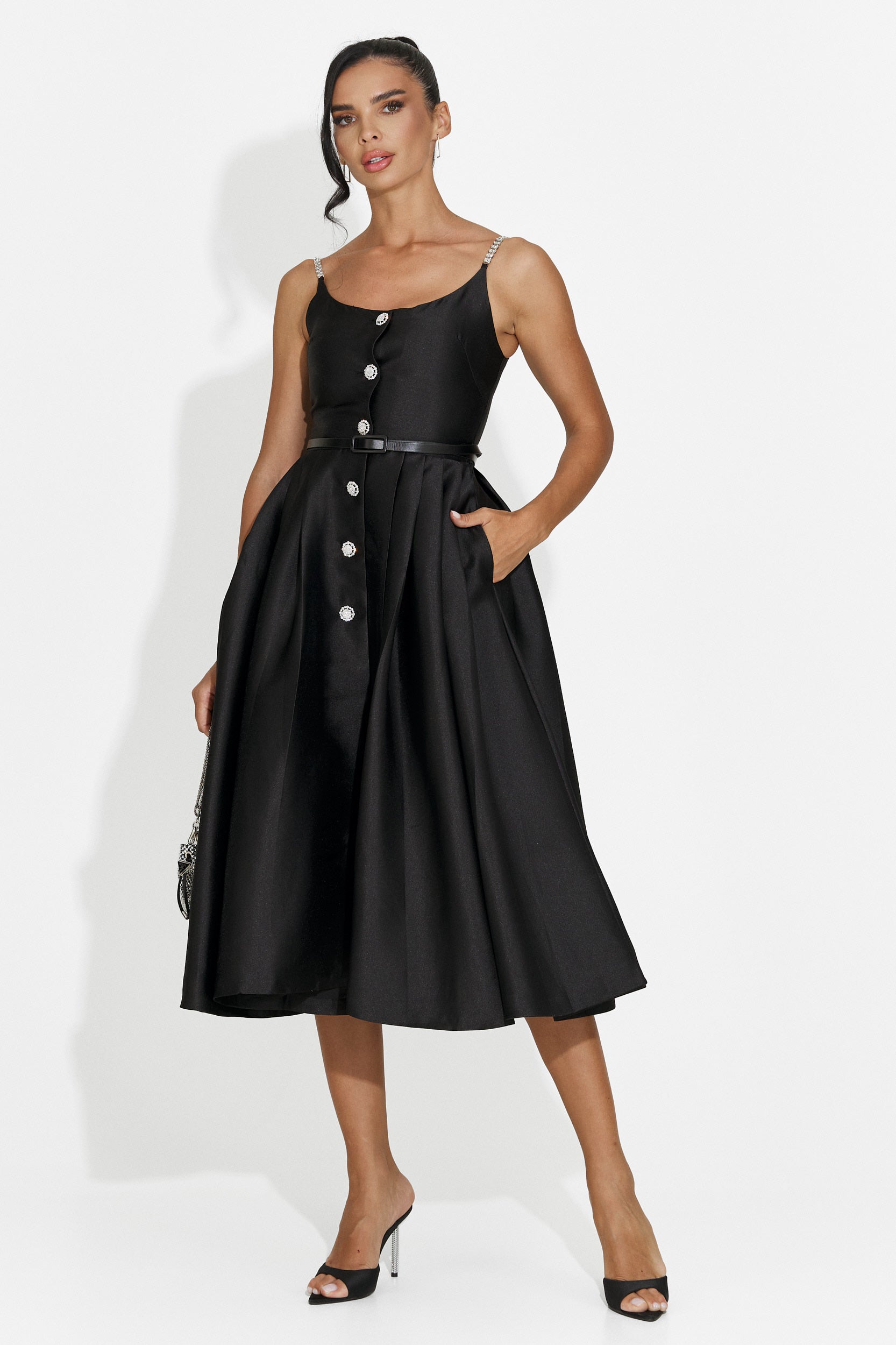 Rochie dama midi neagra Florinela Bogas