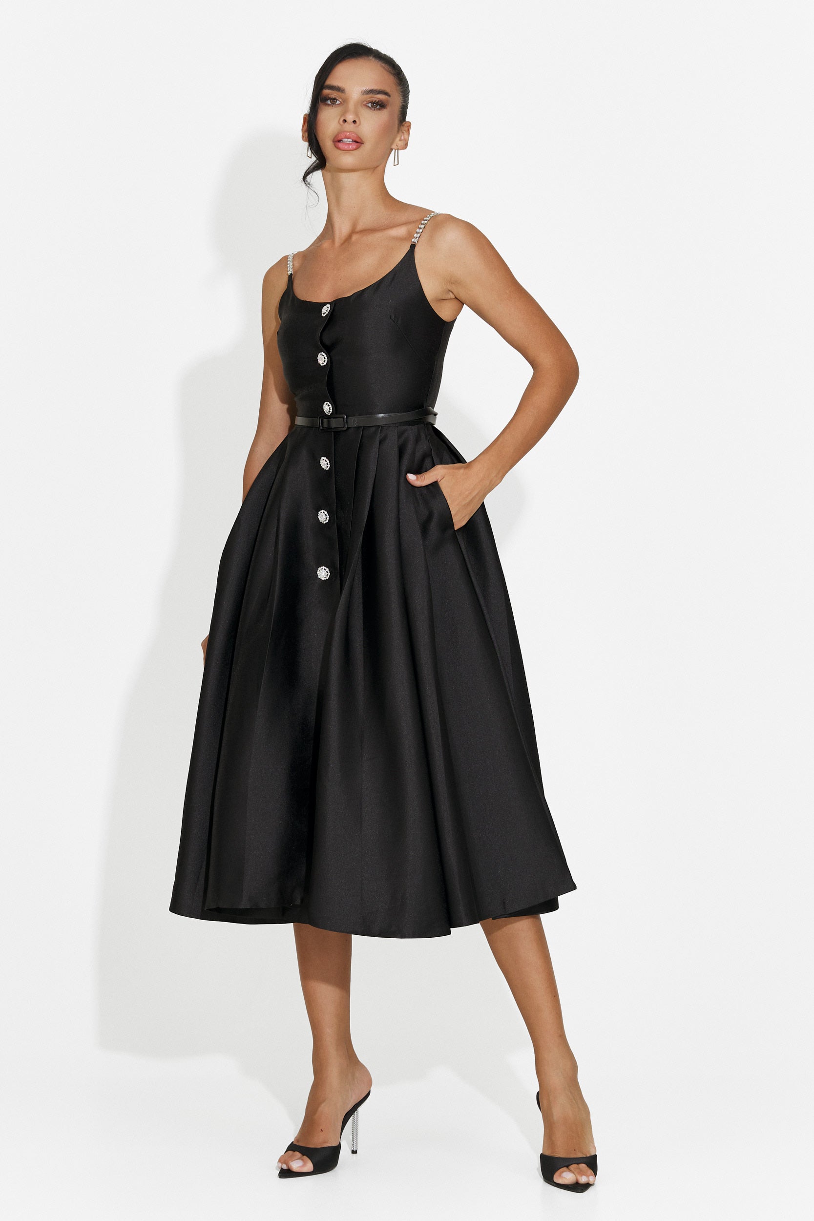 Rochie dama midi neagra Florinela Bogas
