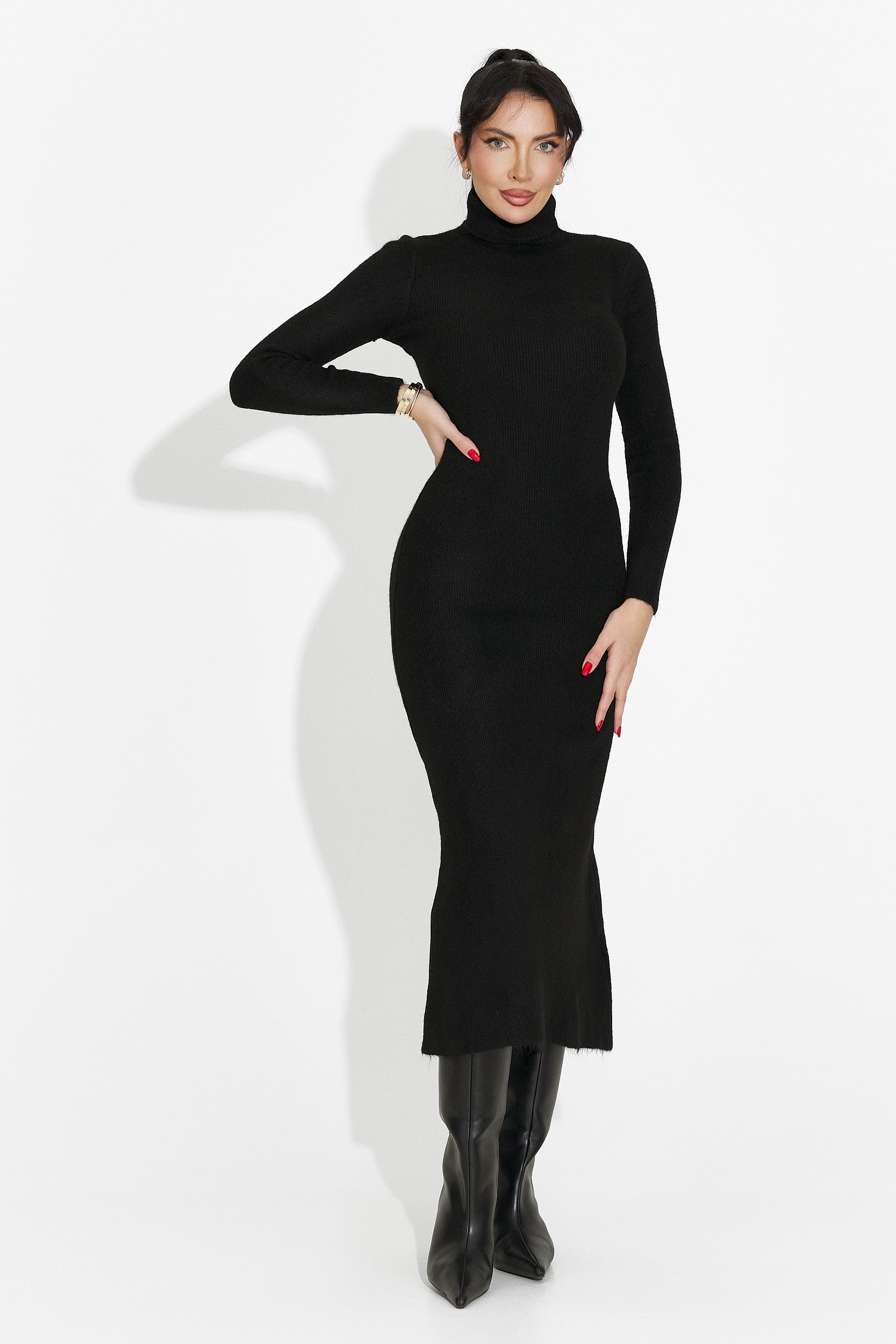 Women's black midi dress Patrisia Bogas