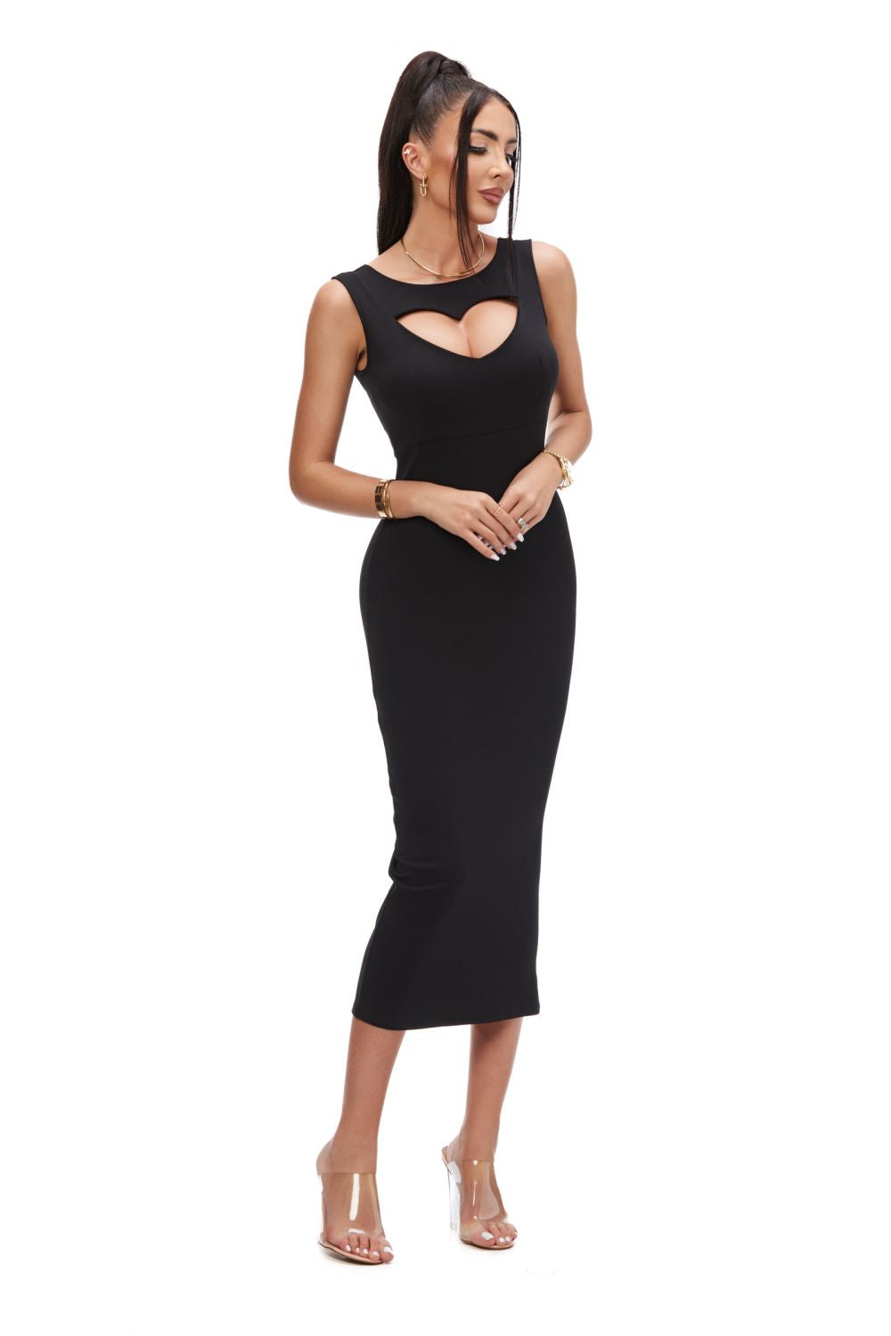 Seminy Bogas black midi dress for women