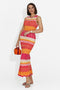 Rochie dama midi portocalie Karemy Bogas