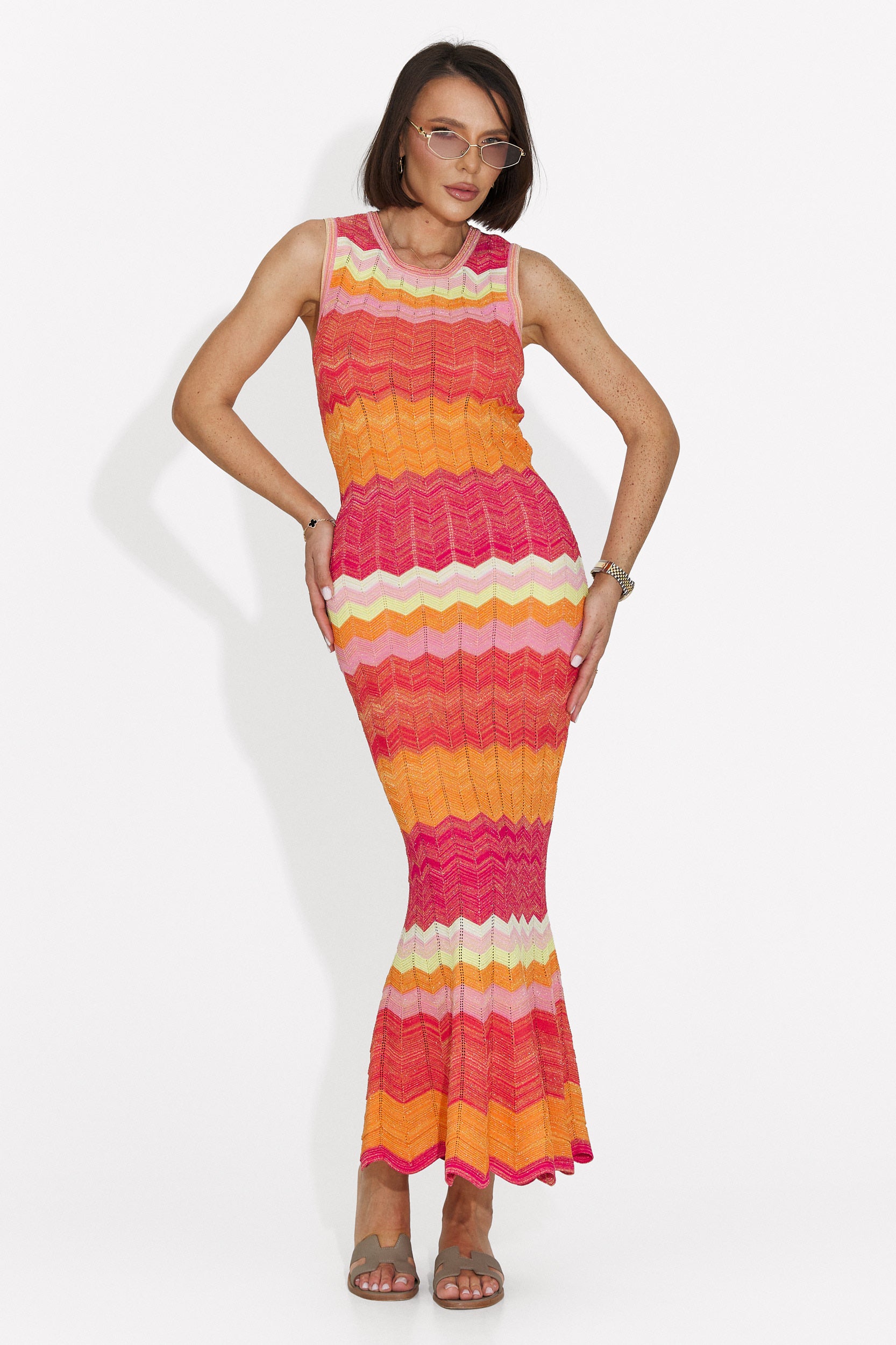 Rochie dama midi portocalie Karemy Bogas