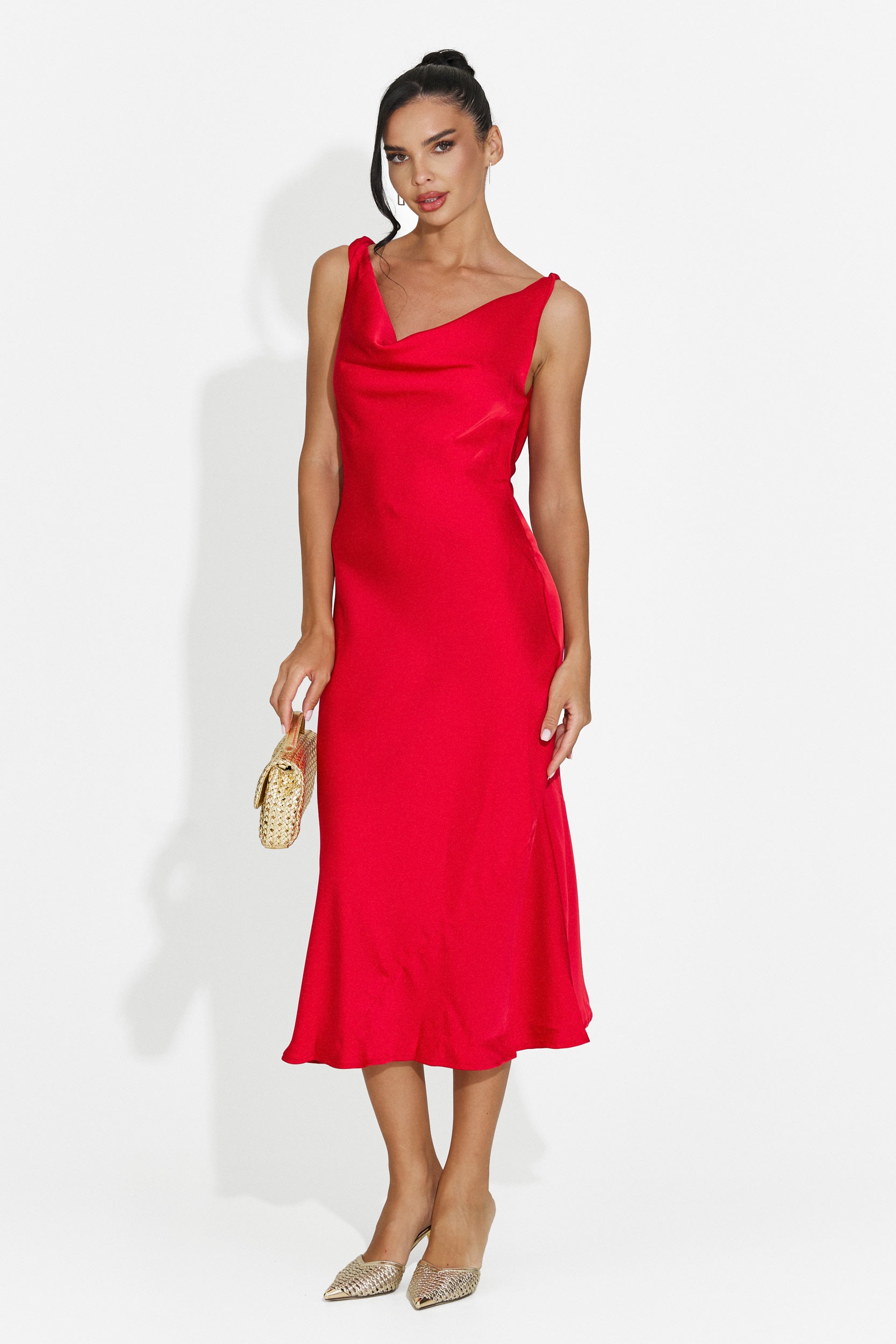 Rochie dama midi rosie Aliria Bogas
