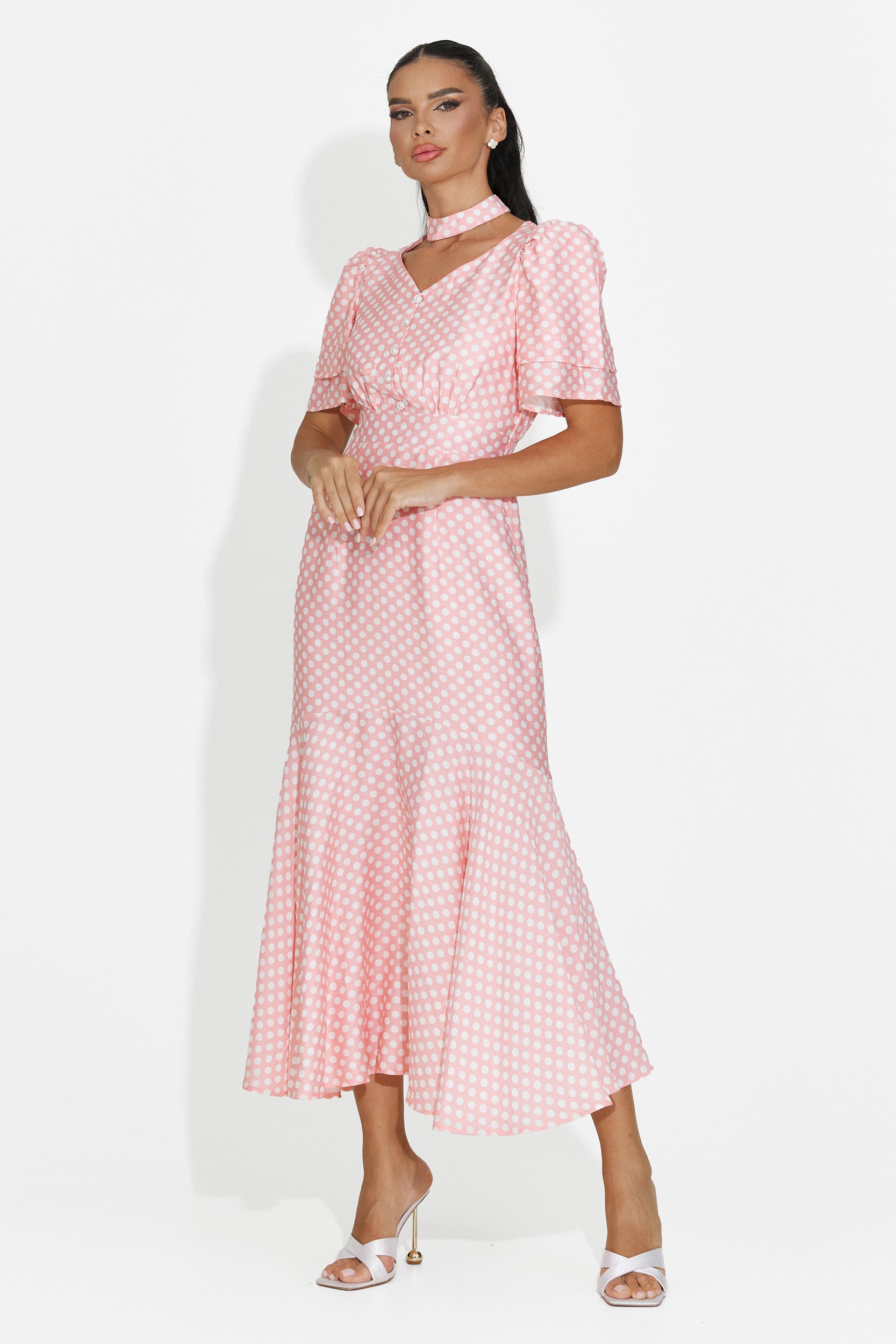 Rochie dama midi roz Antoneia Bogas