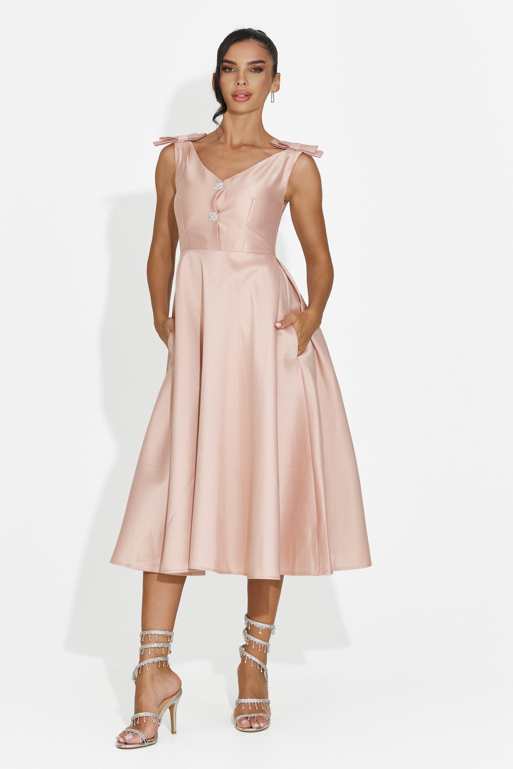 Rochie dama midi roz Ayanda Bogas