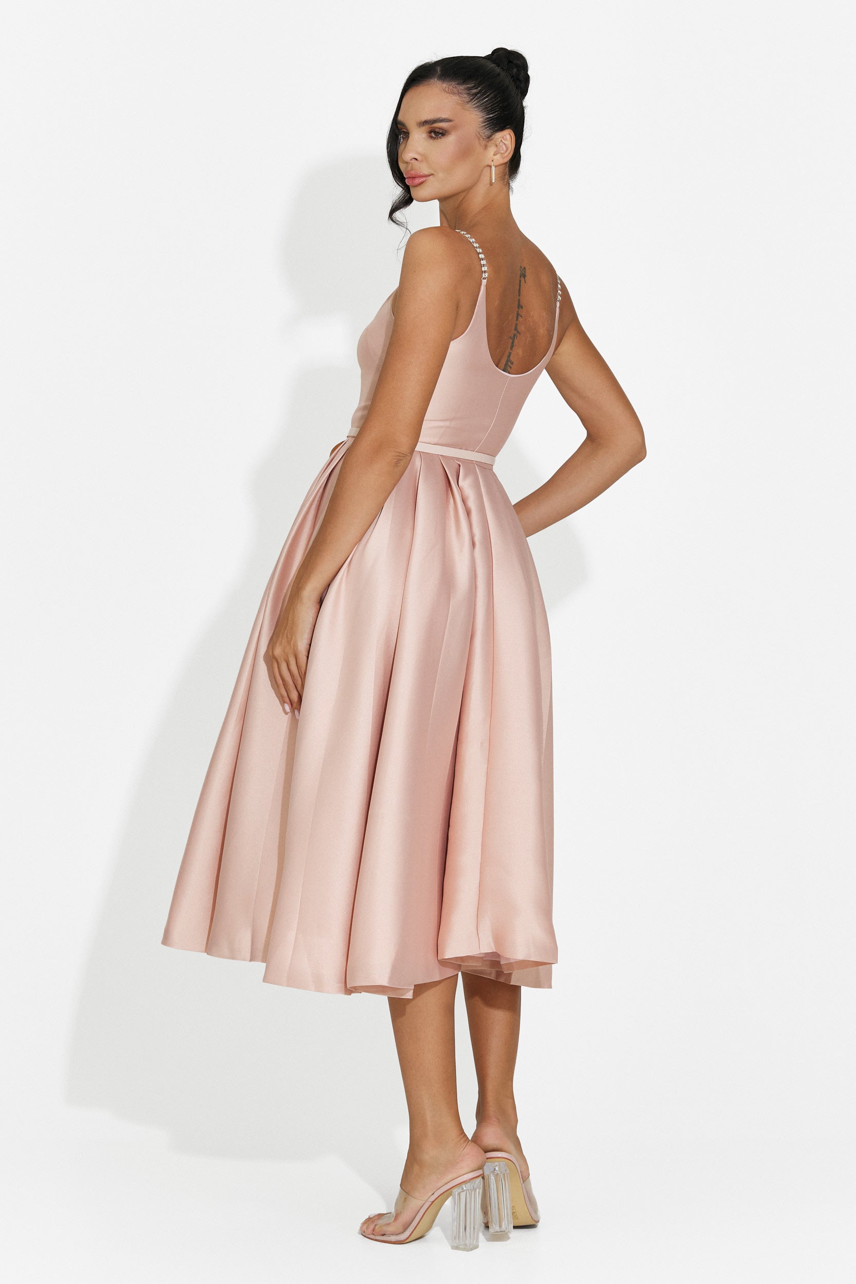 Rochie dama midi roz Florinela Bogas