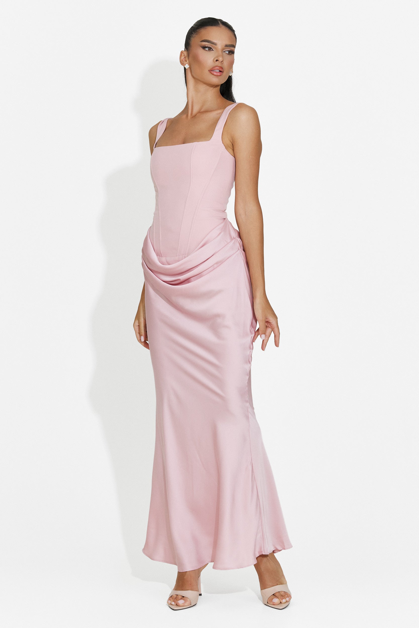 Rochie dama midi roz Kaviala Bogas