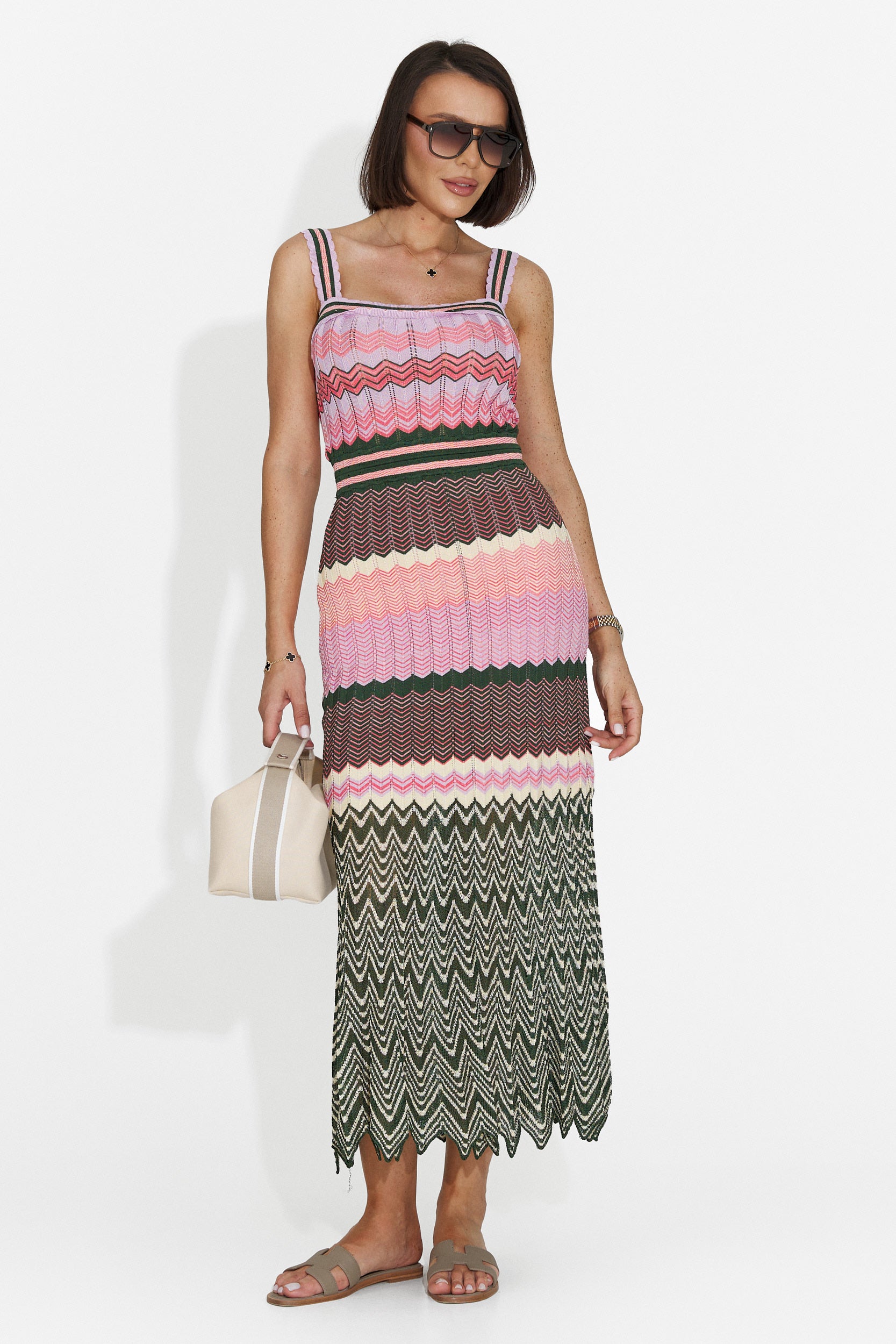 Rochie dama midi roz Mihely Bogas