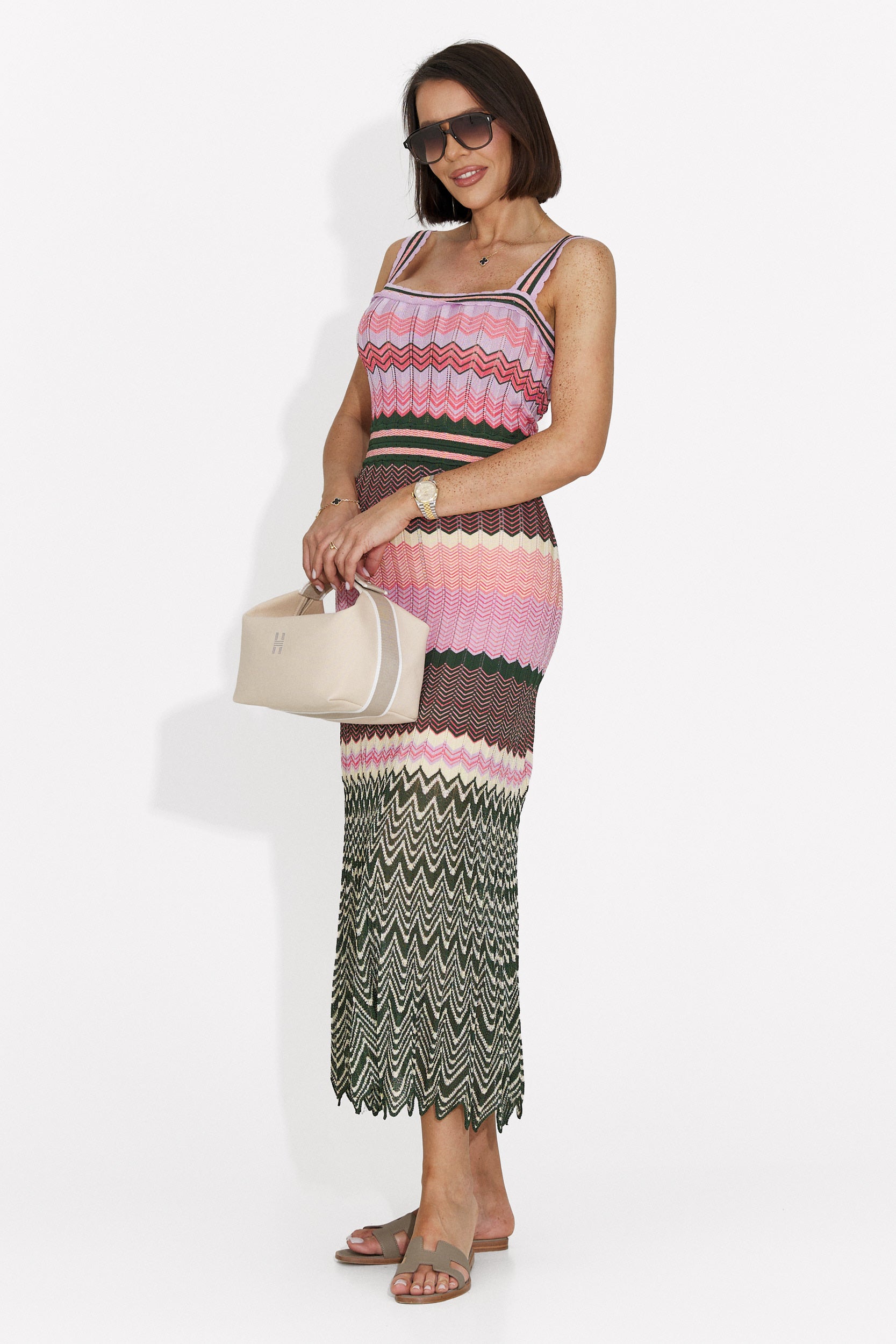 Rochie dama midi roz Mihely Bogas
