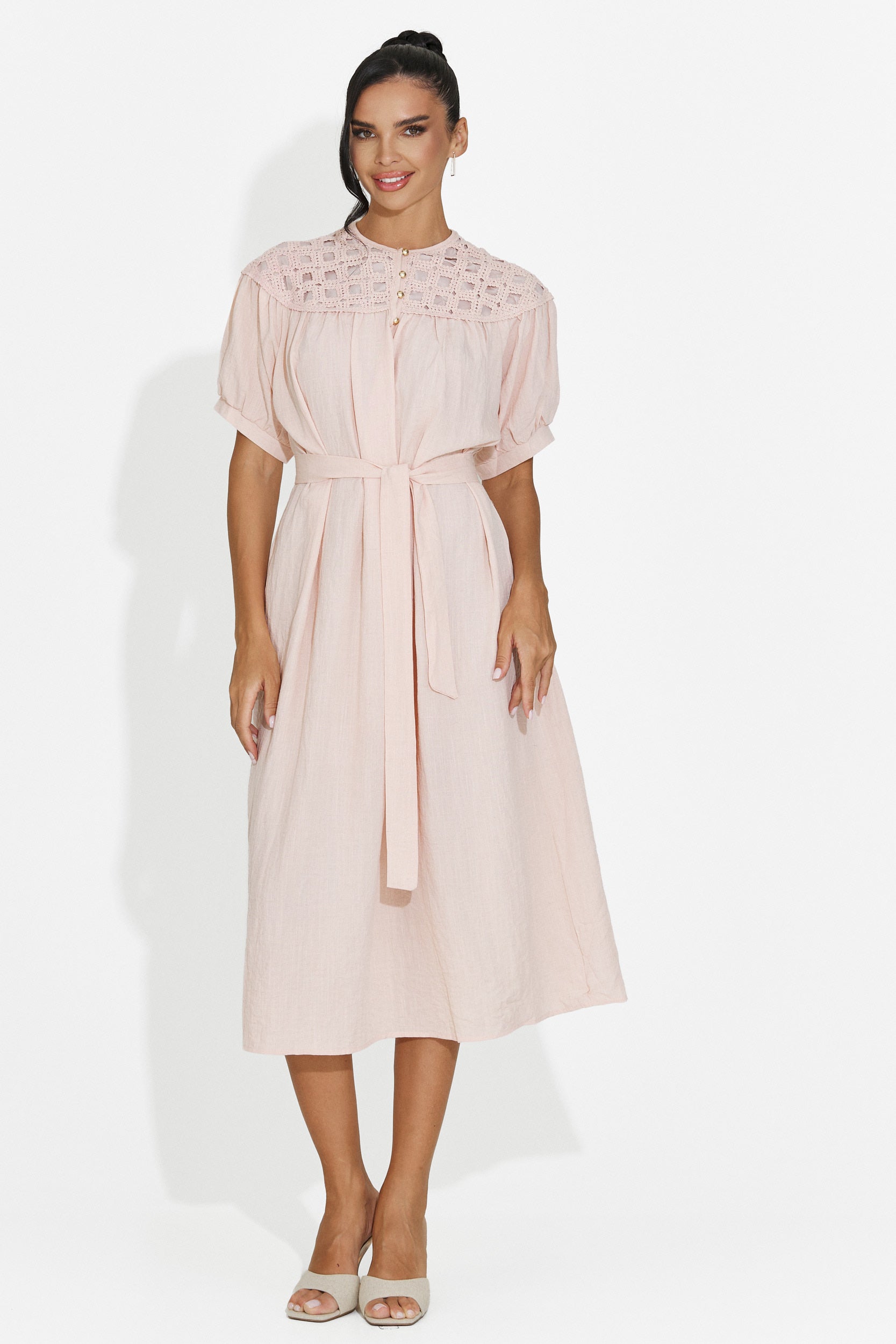 Rochie dama midi roz Olema Bogas