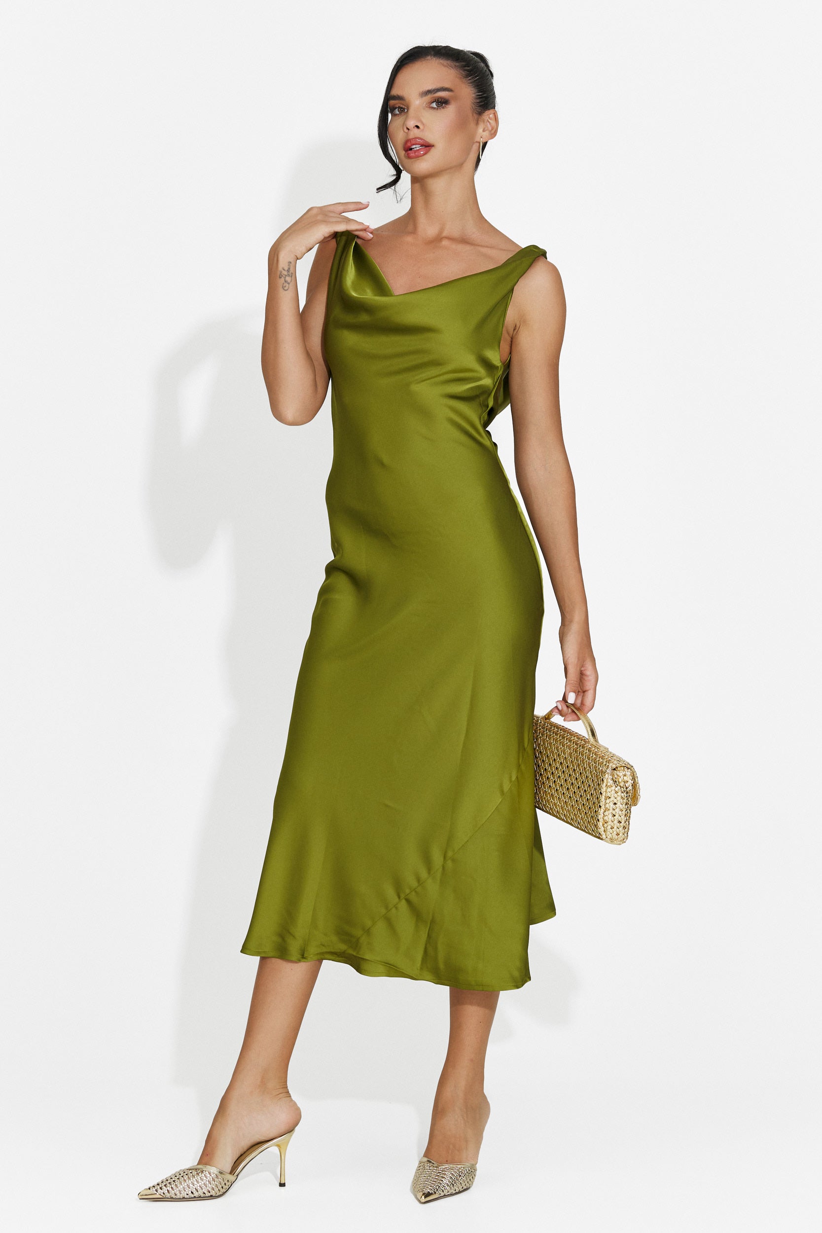Rochie dama midi verde Aliria Bogas