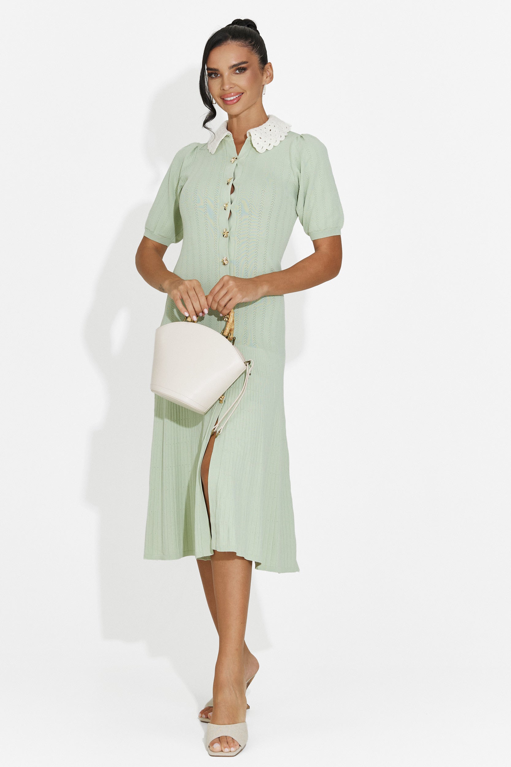 Rochie dama midi verde Ernesta Bogas