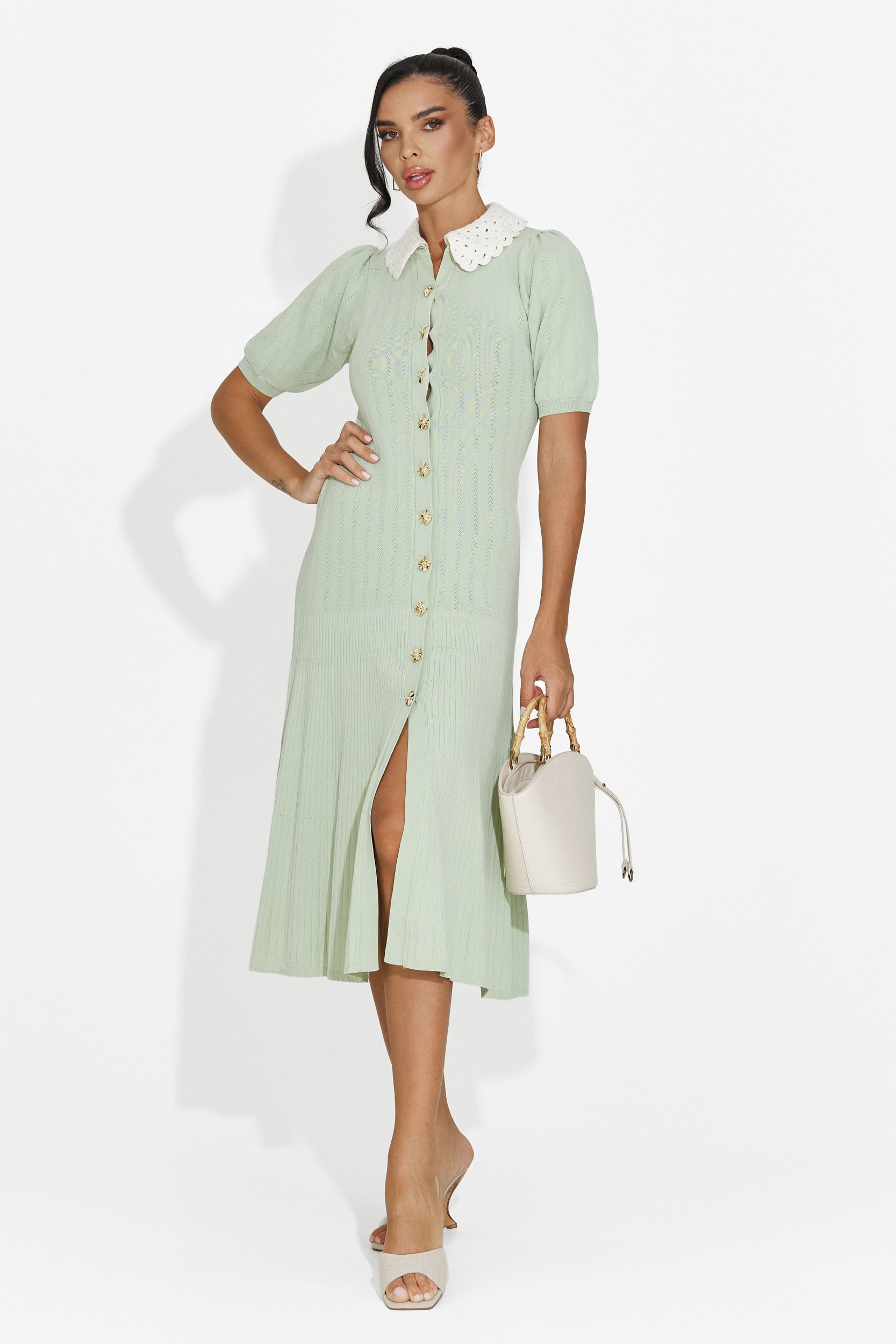 Rochie dama midi verde Ernesta Bogas