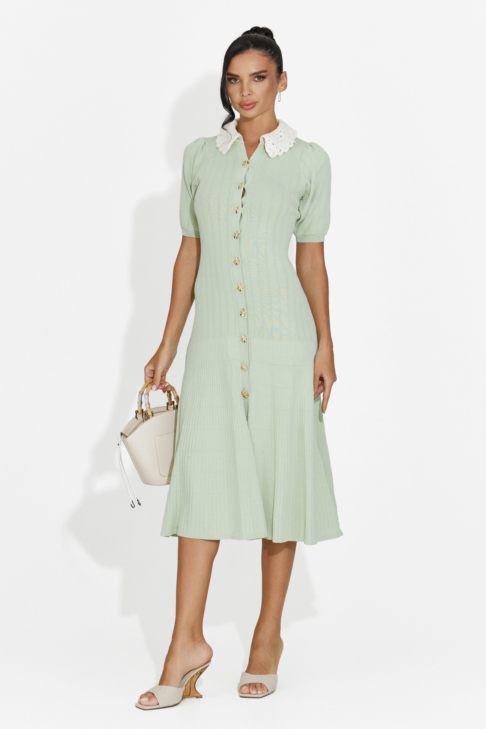 Rochie dama midi verde Ernesta Bogas