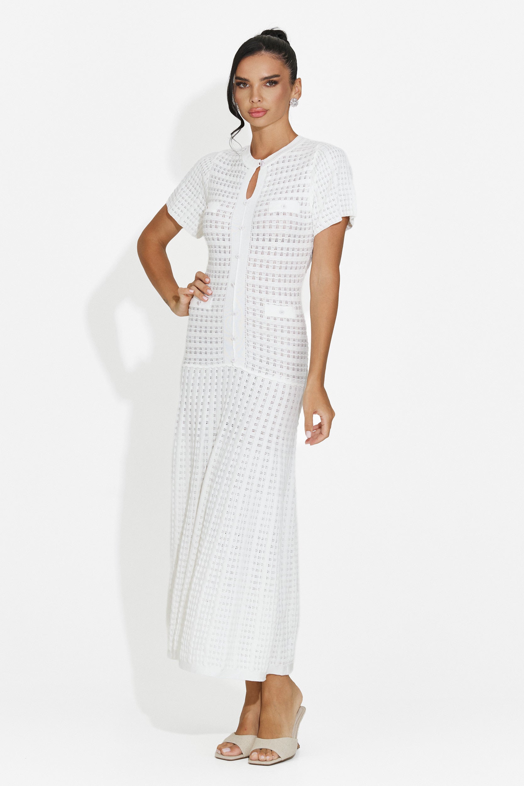 Rochie dama scurta alb Azania Bogas
