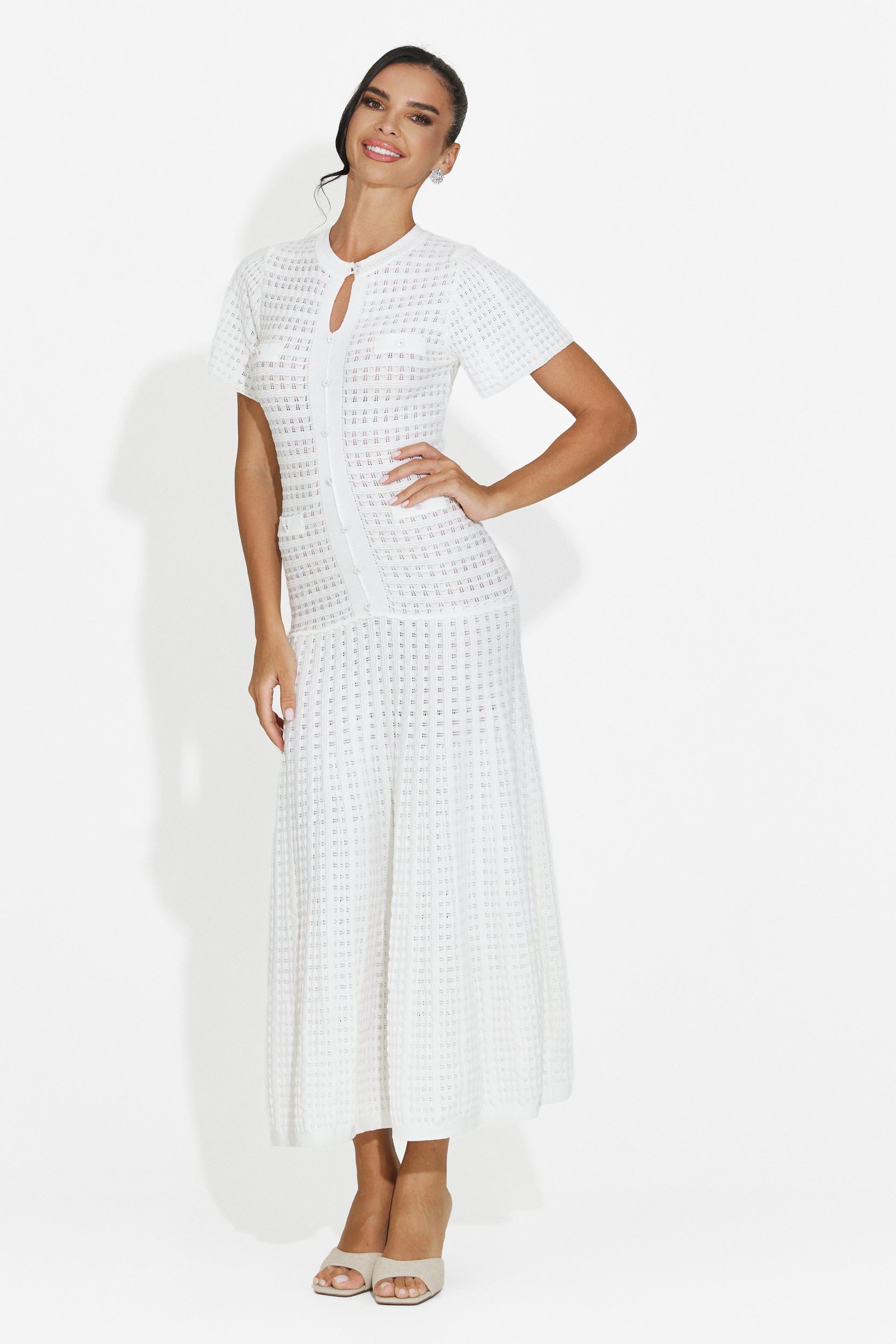 Rochie dama scurta alb Azania Bogas