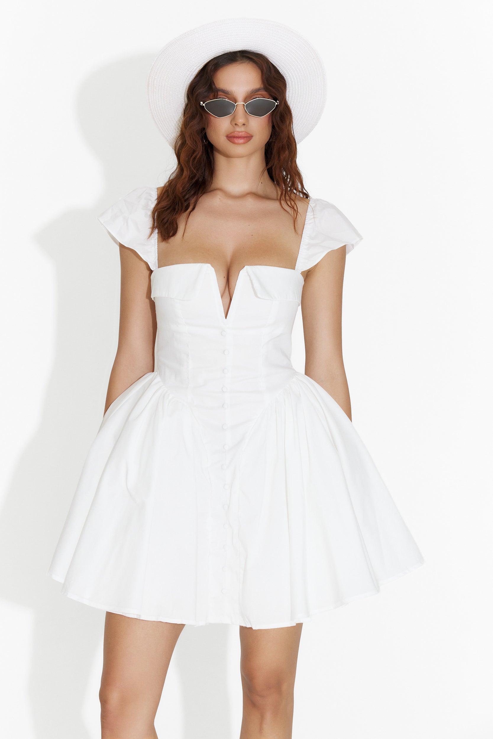 Rochie dama scurta alba Blush Bogas