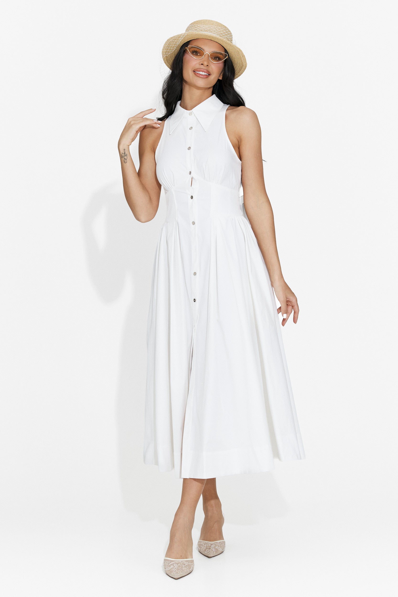 Rochie dama scurta alba Kimya Bogas
