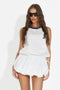 Rochie dama scurta alba Nanaria Bogas