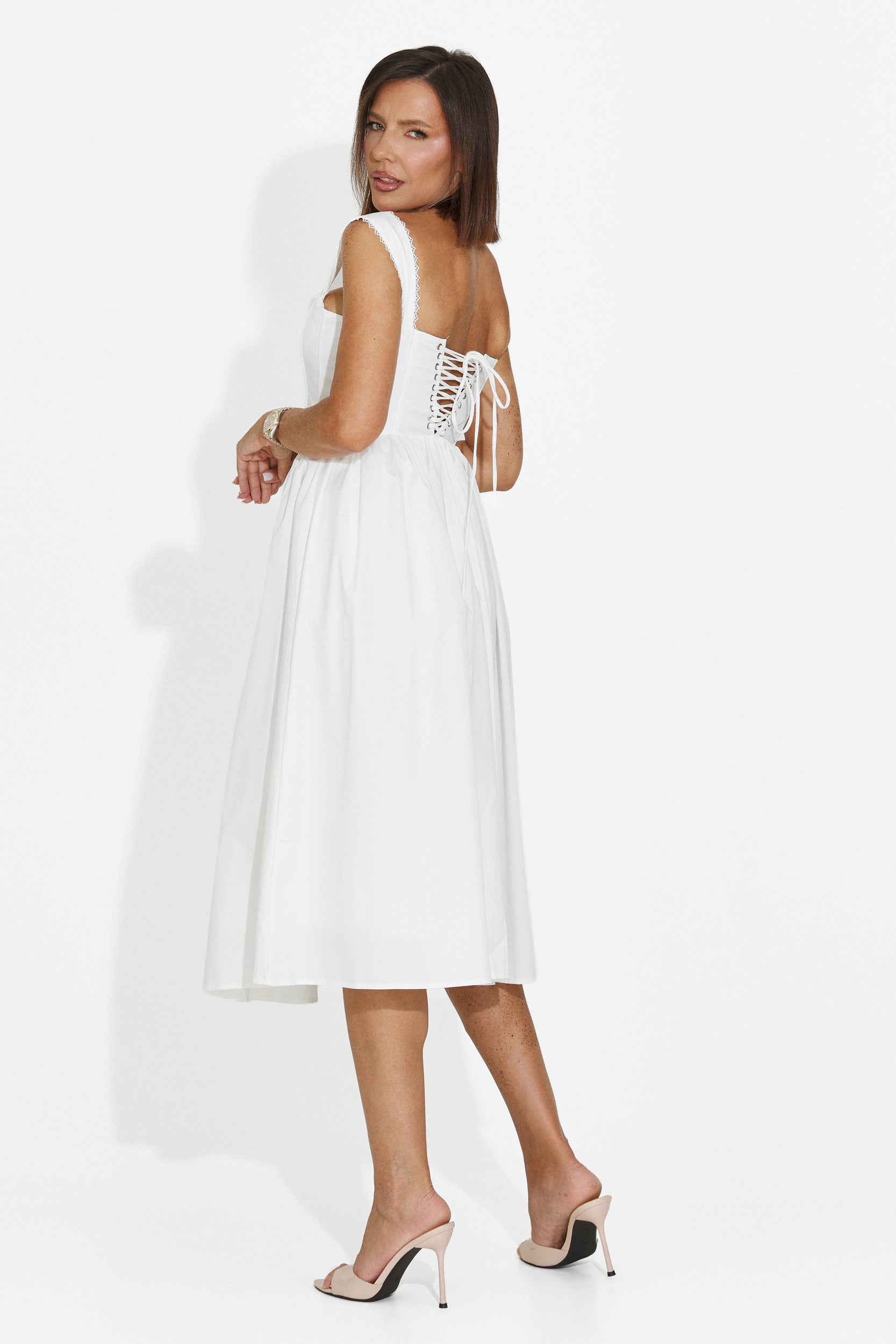 Rochie dama scurta alba Ofiliana Bogas