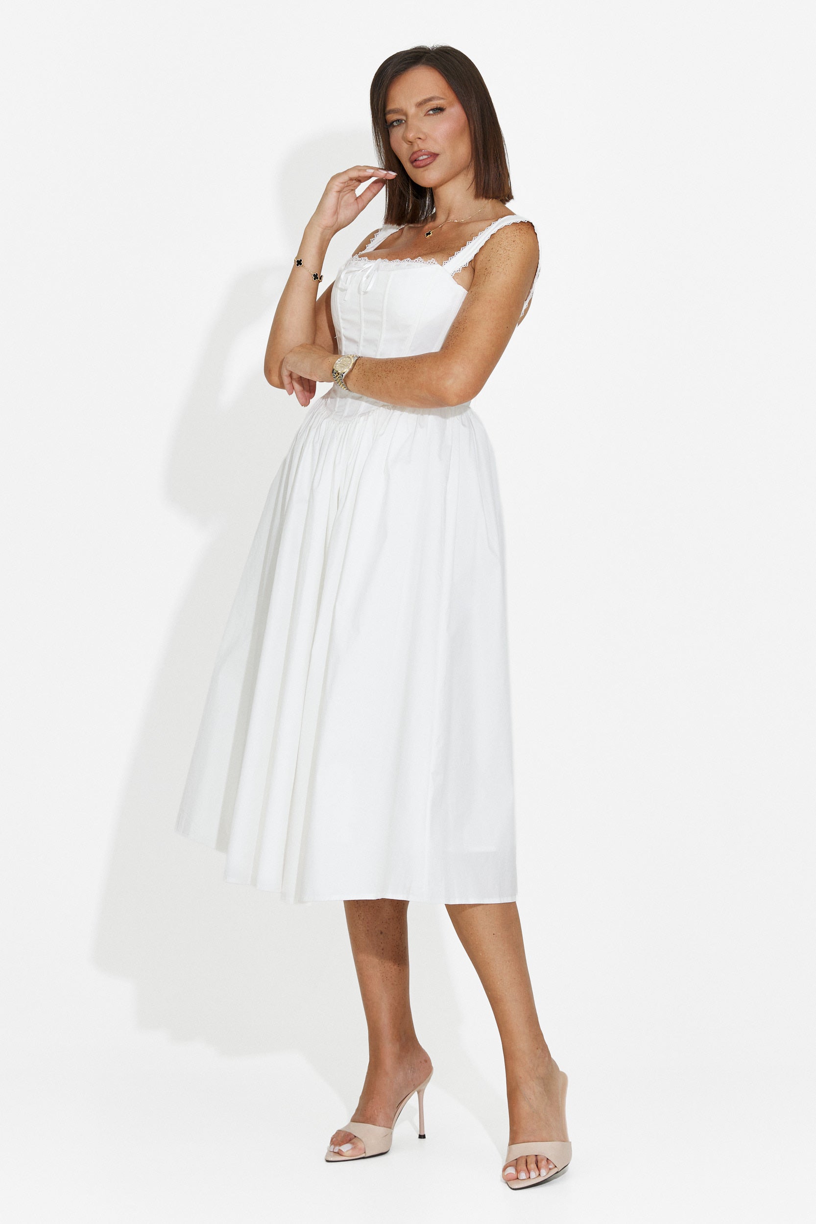 Rochie dama scurta alba Ofiliana Bogas