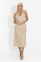 Rochie dama scurta bej Abras Bogas