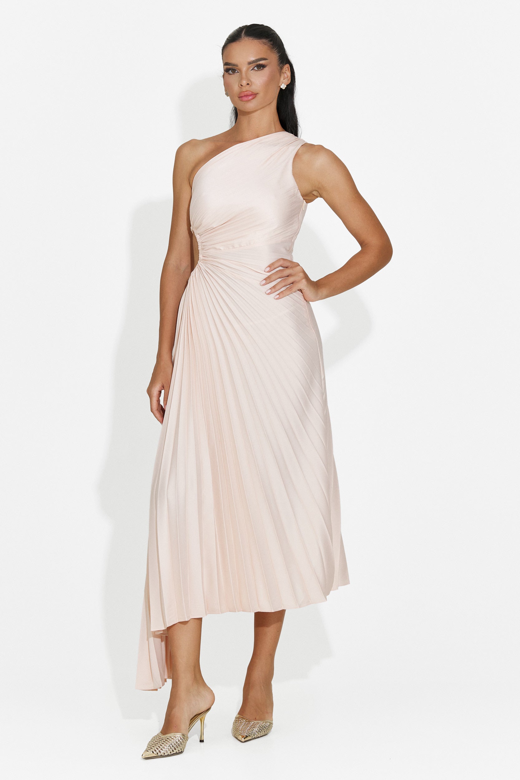 Rochie dama scurta bej Delimia Bogas